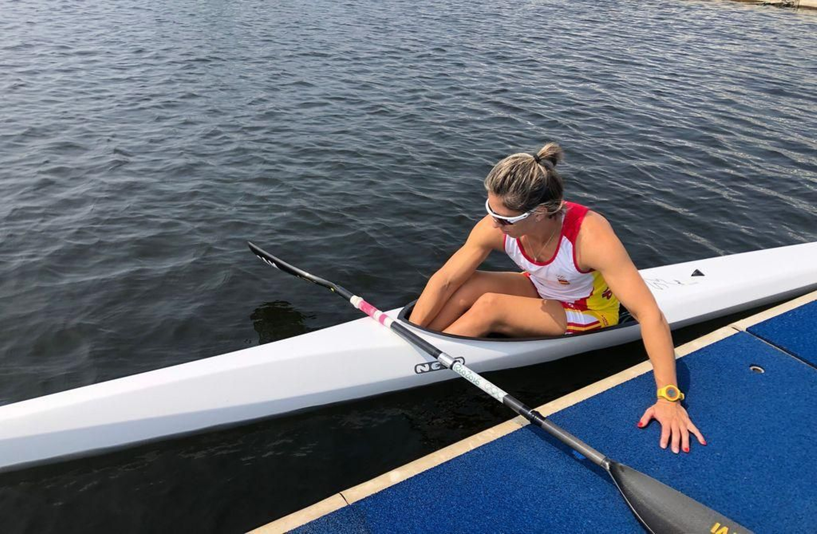 Teresa Portela, en el test olímpico disputado el pasado verano en Tokio.