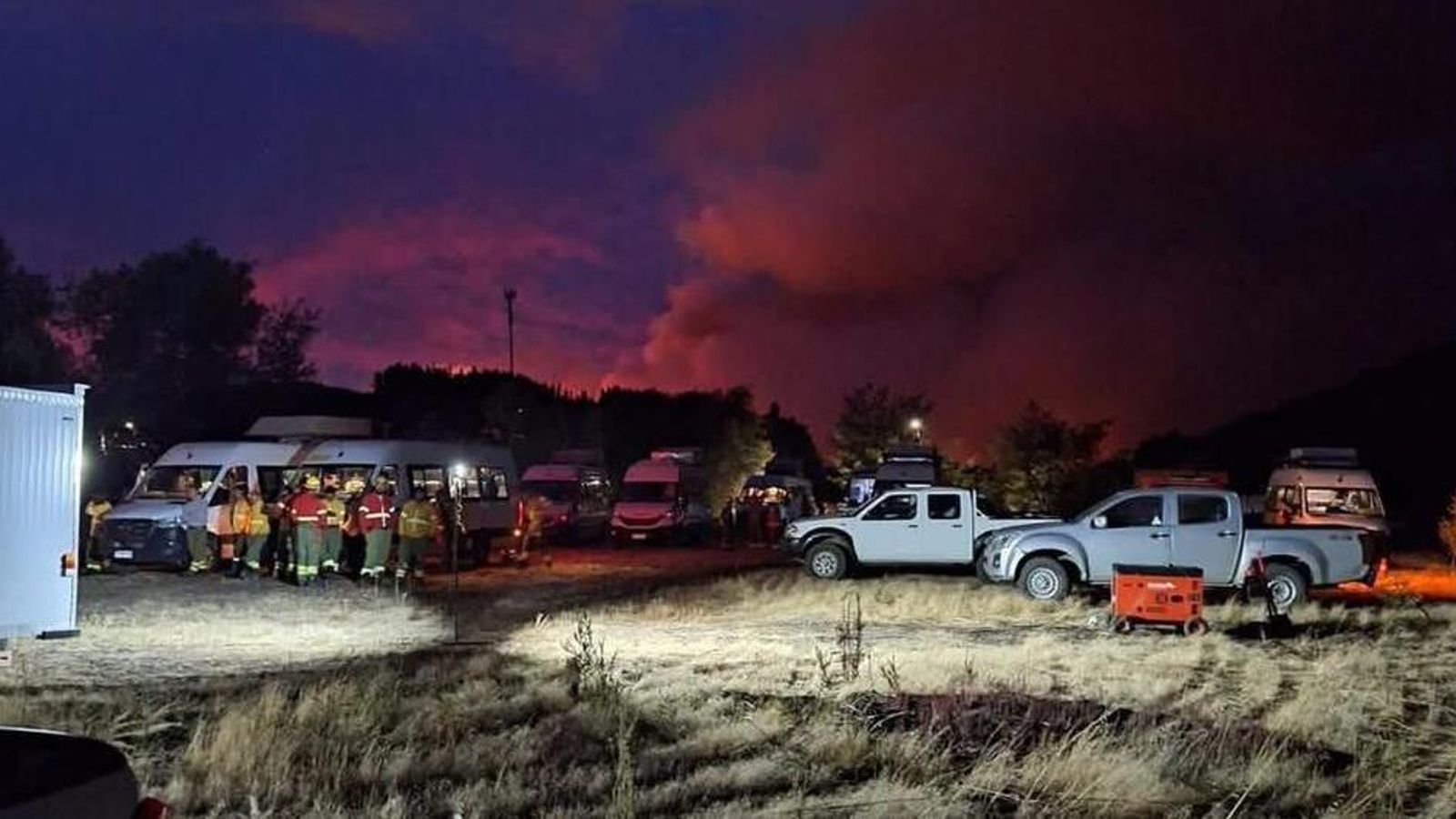 Imagen del incendio de Los Sauces en la Auracanía chilena.