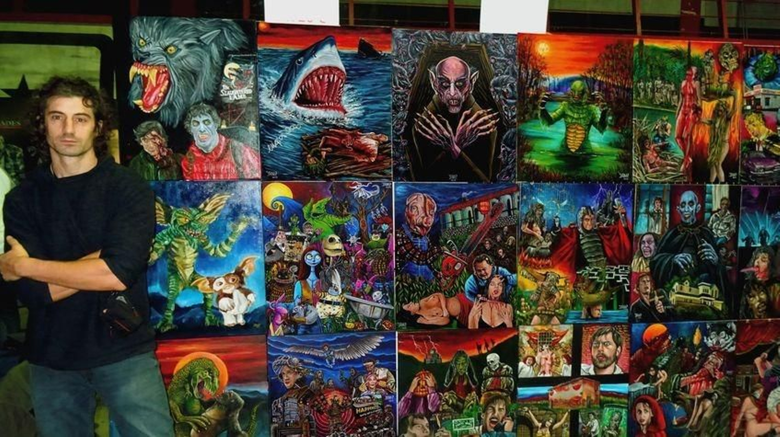 José Méndez es un artista especialista en cuadros de temática terrorífica.