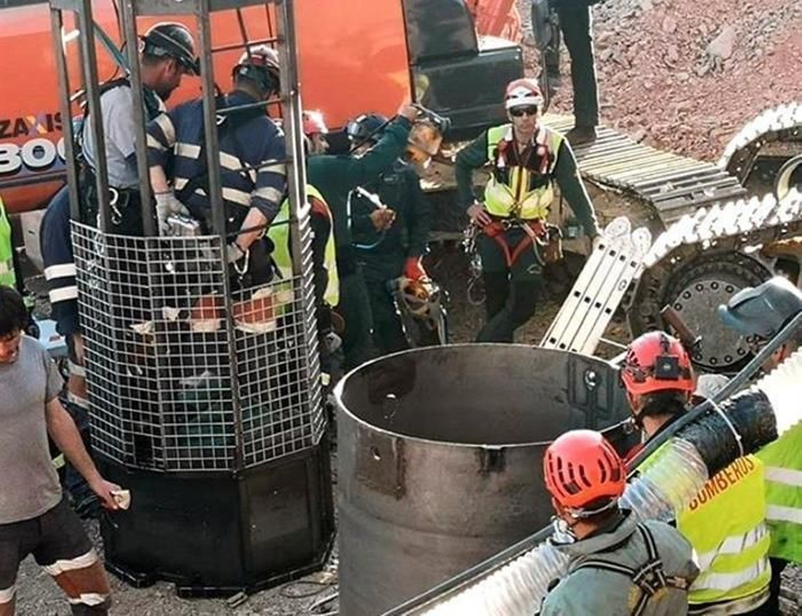 La Brigada de Salvamento Minero en el túnel con el objeto de rescatar a Julen.