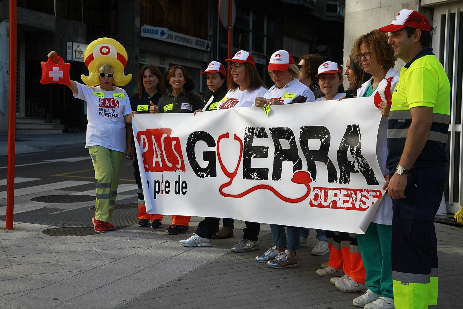Protesta de trabajadores de PAC de Ourense, el pasado octubre.