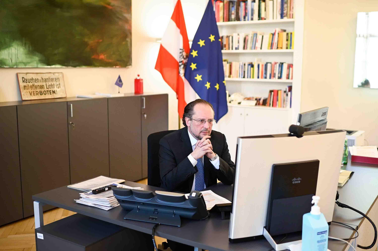 El ministro de Asuntos Exteriores de Austria, Alexander Schallenberg. (Alemania, Suiza, Viena) EFE/EPA/MICHAEL GRUBER / POOL