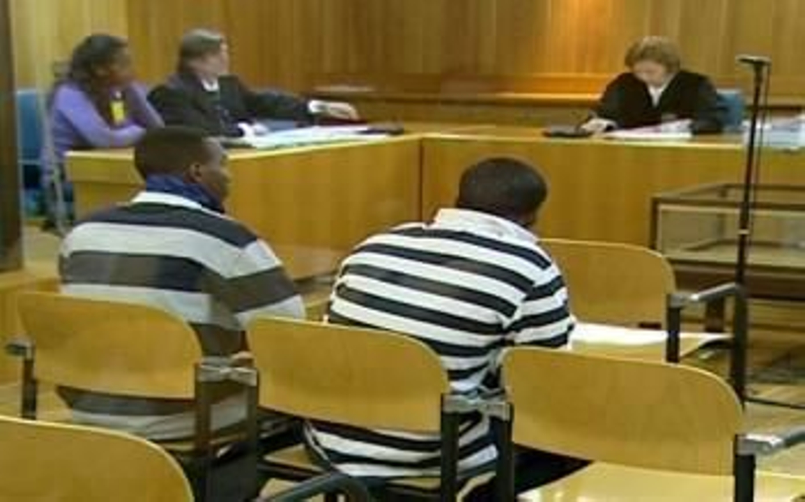 Los acusados, el día en que fueron interrogados durante el juicio. (Foto: )