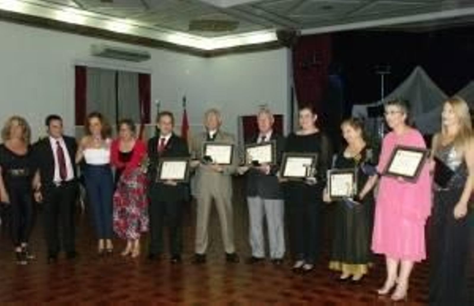 Algunos de los homenajeados durante la celebración.