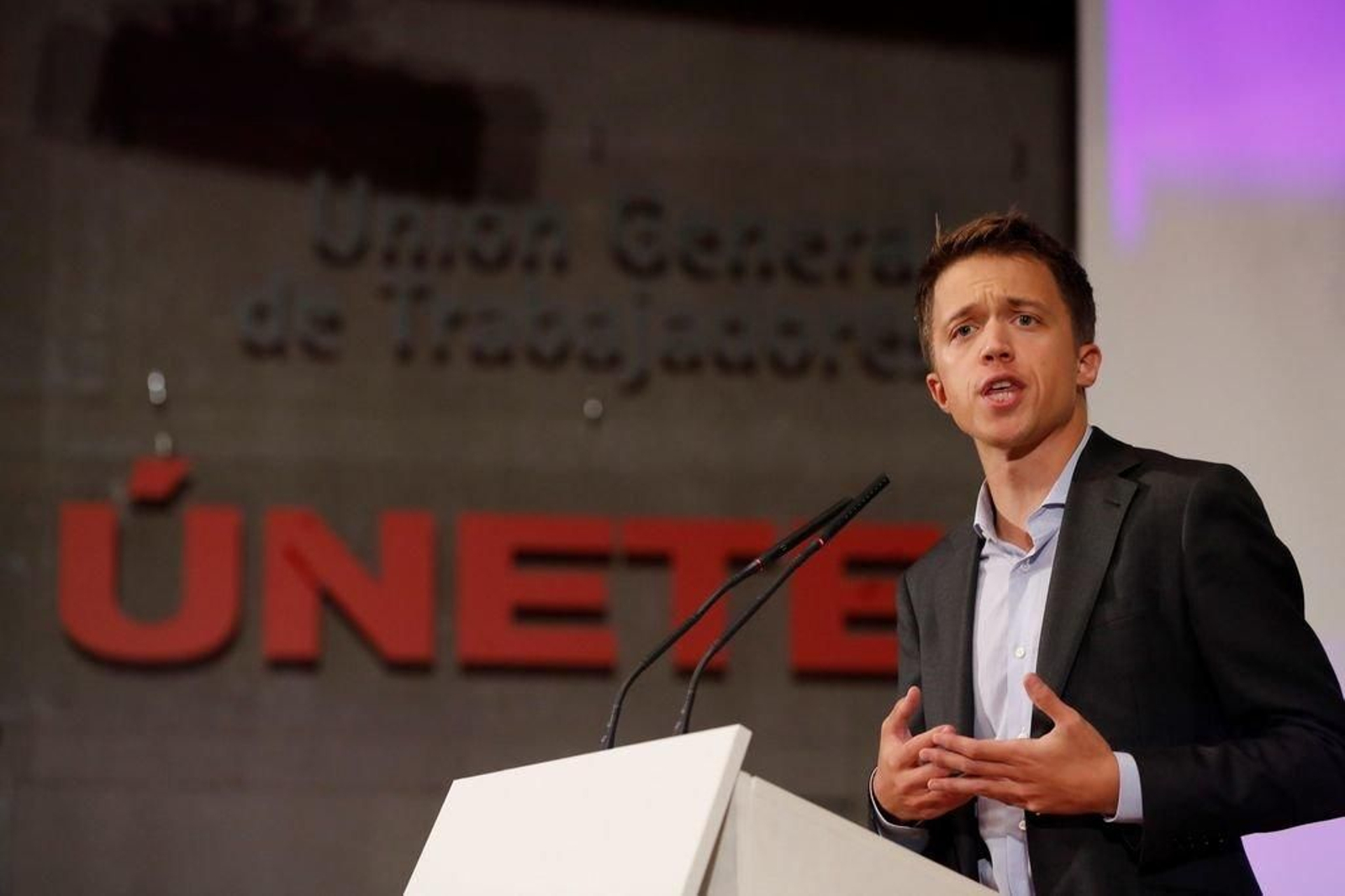 Errejón, durante la presentación de su candidatura.
