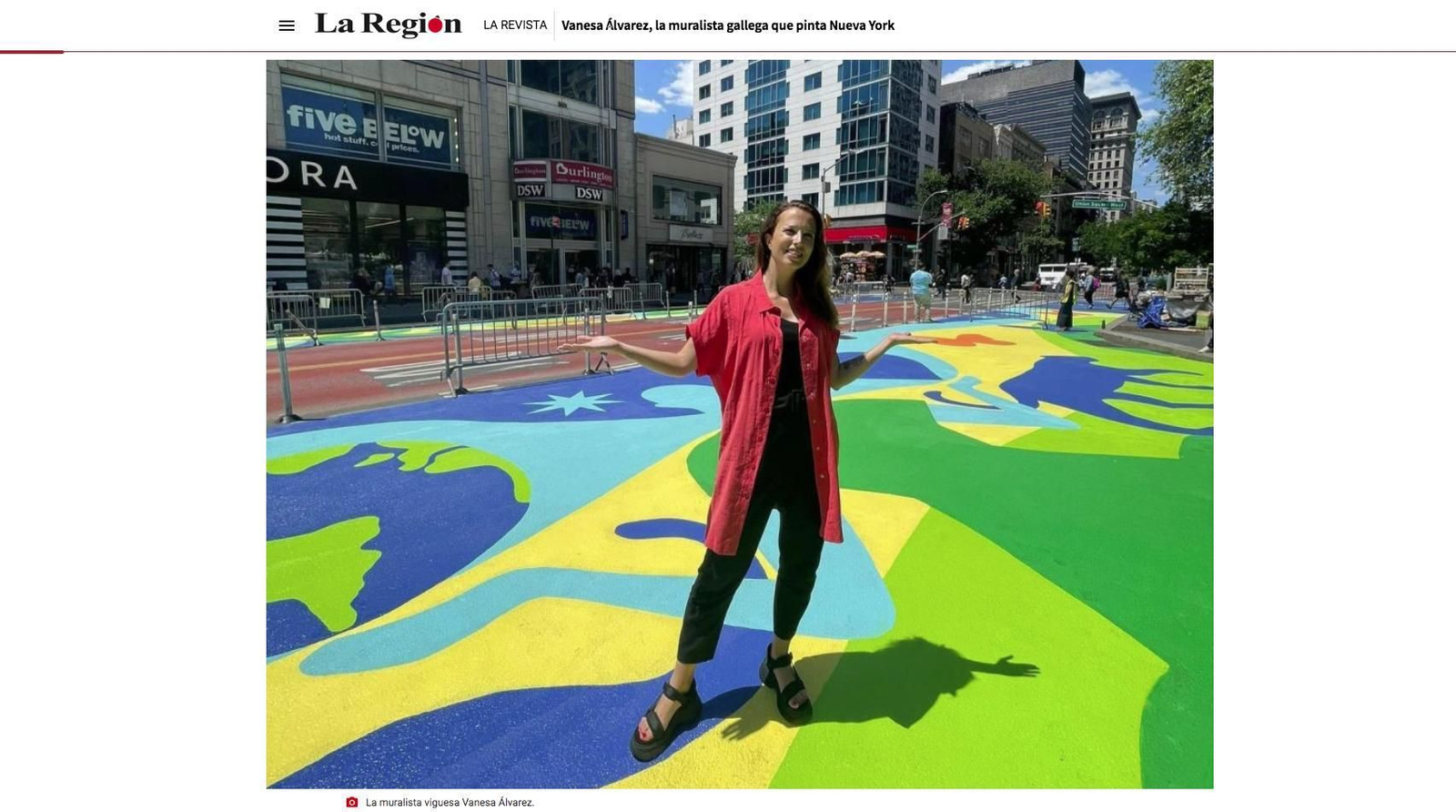 La muralista viguesa Vanesa Álvarez