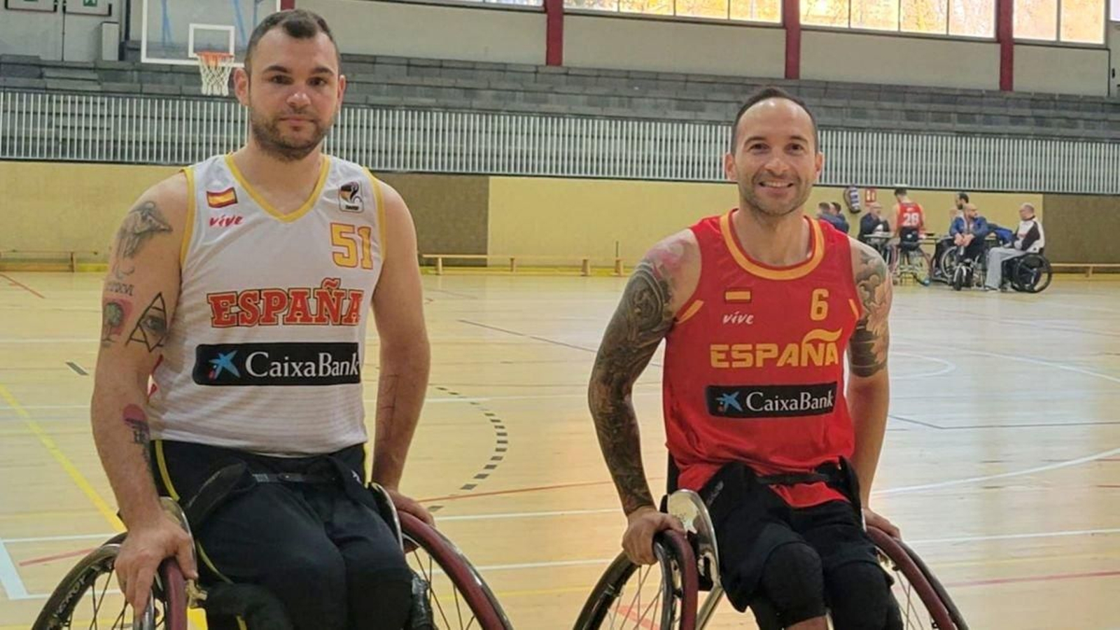 Agustín Alejos y Julio Vilas, jugadores del Amfiv, en una convocatoria anterior con la selección española.
