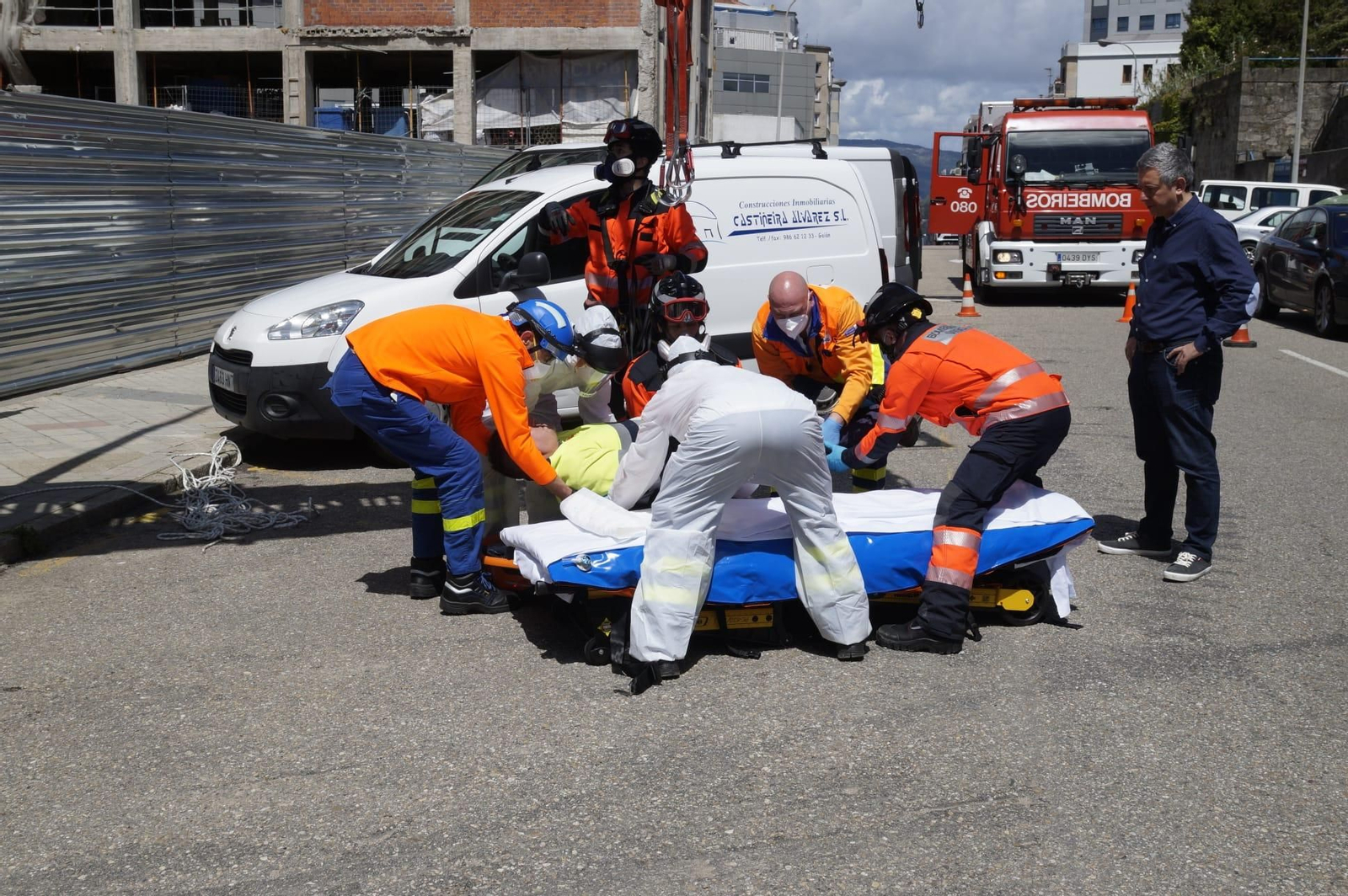 El desprendimiento de un andamio provoca varios heridos en la futura Ciudad de la Justicia