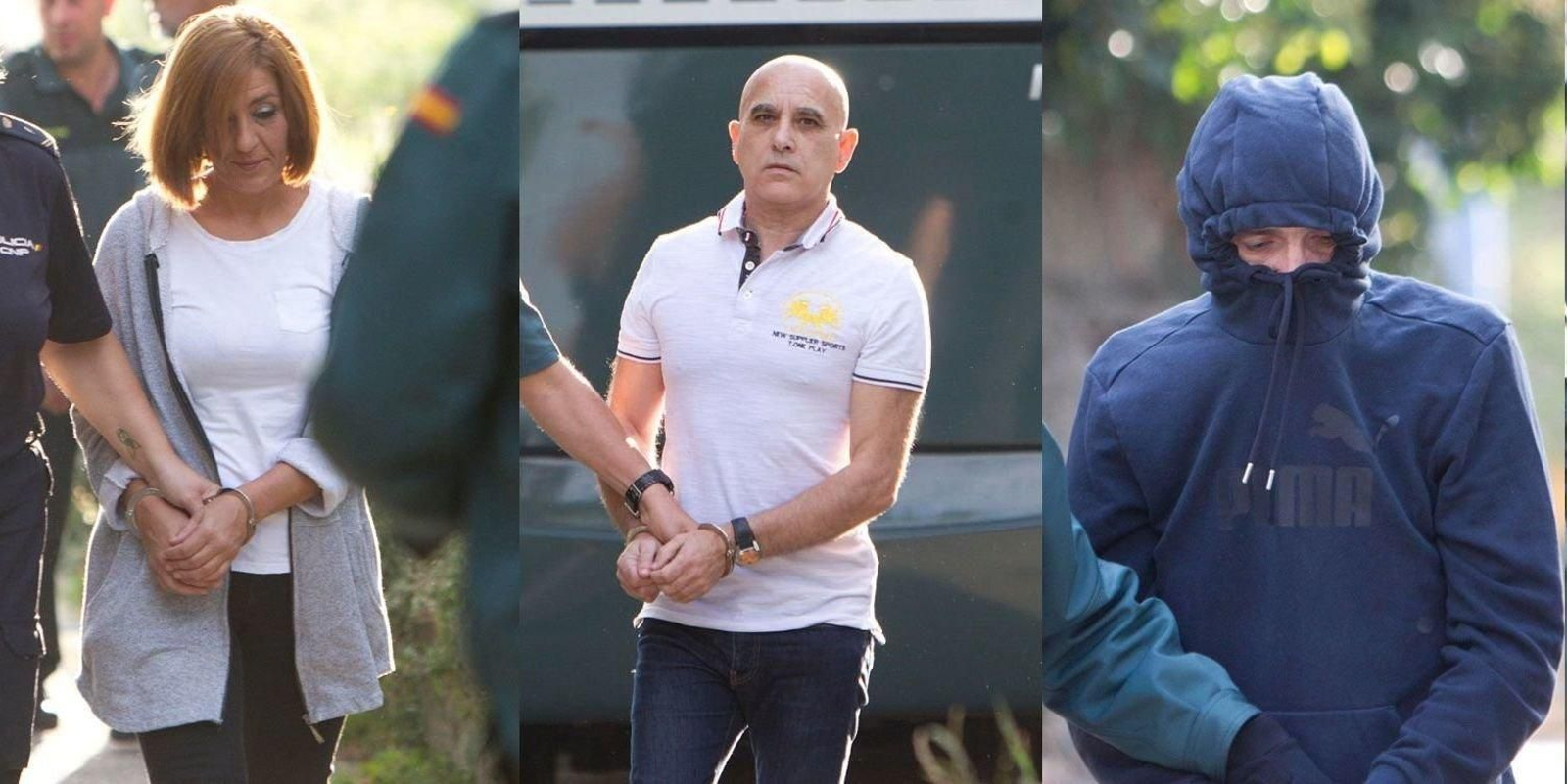 G.C.V., la única mujer acusada, Juan José V.P., presunto cabecilla y Uno de los ciudadanos búlgaros