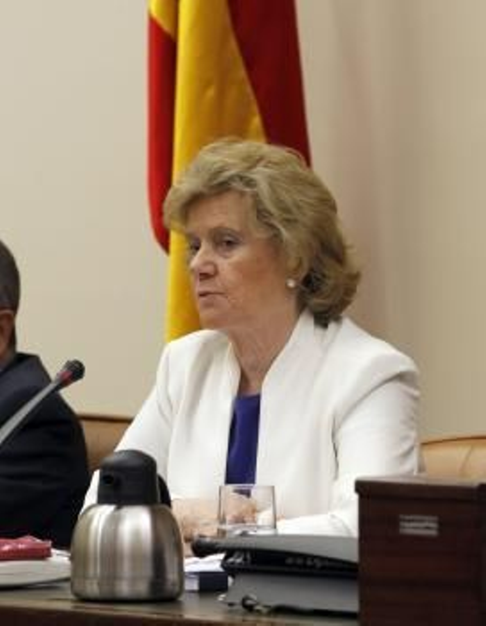 La Defensora del Puebl, Soledad Becerriil, durante su comparecencia  en la Comisión Mixta Congreso-Senado.