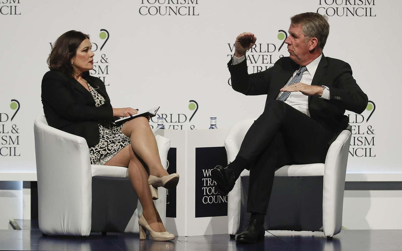 El presidente de TUI Group, Fritz Joussen, durante una entrevista durante un evento del sector. EFE/Jose Manuel Vidal/Archivo