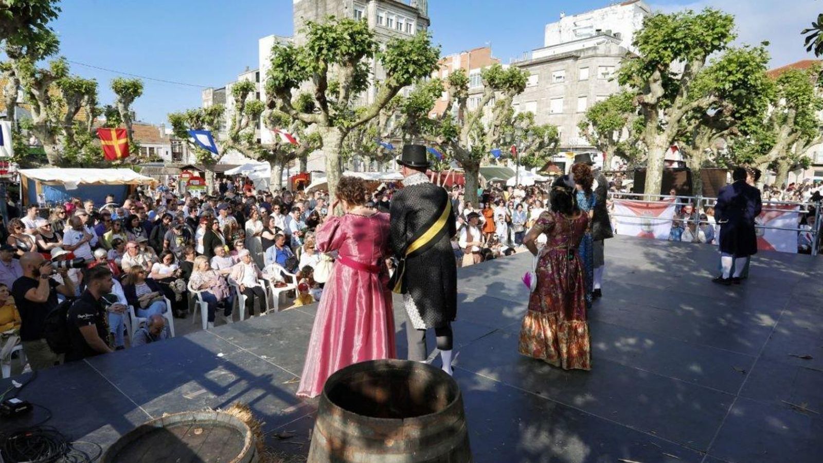 La representación de A Brincadeira, que fue seguida por numeroso público.