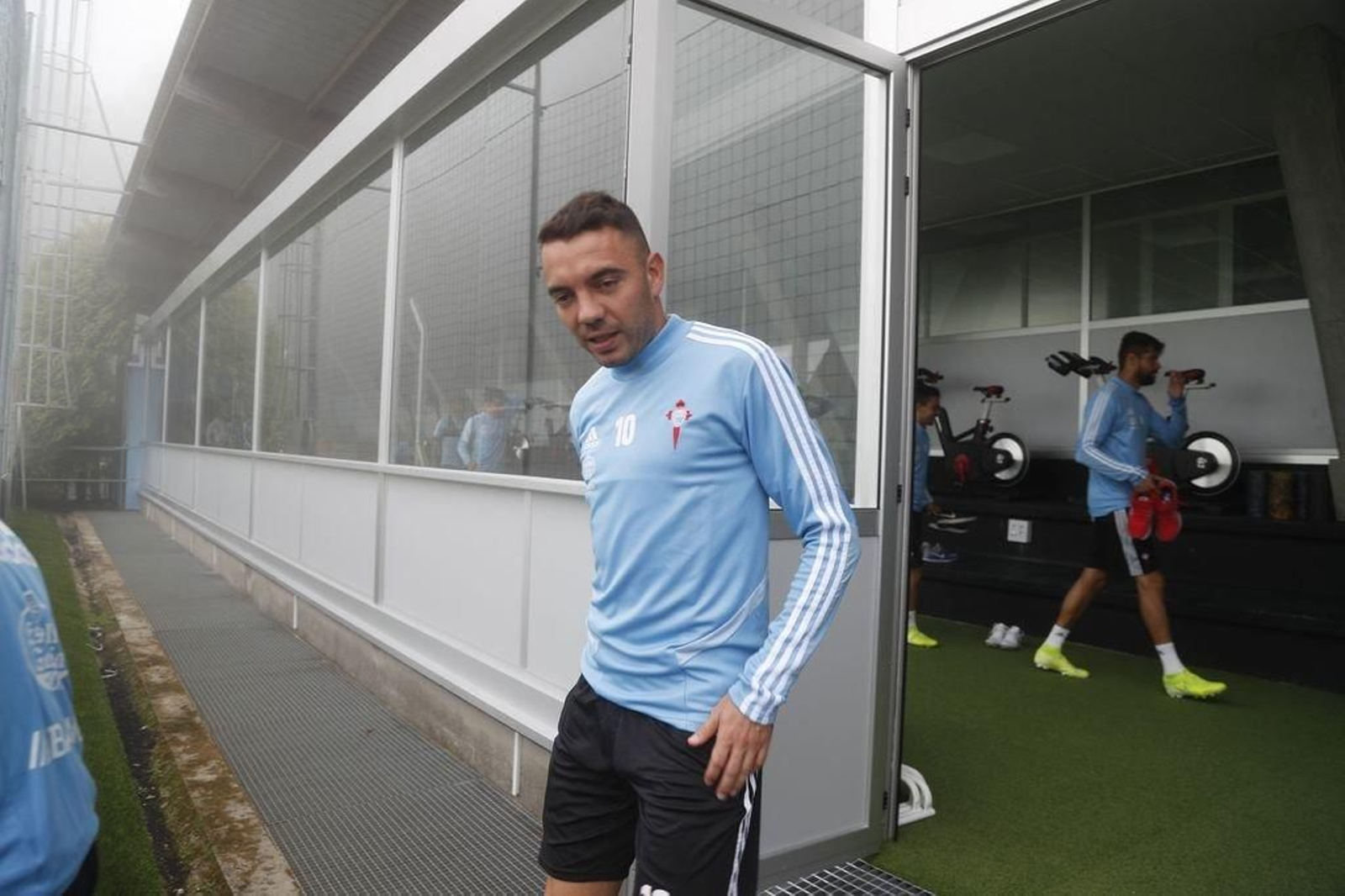 Iago Aspas, en un entrenamiento  en A Madroa.