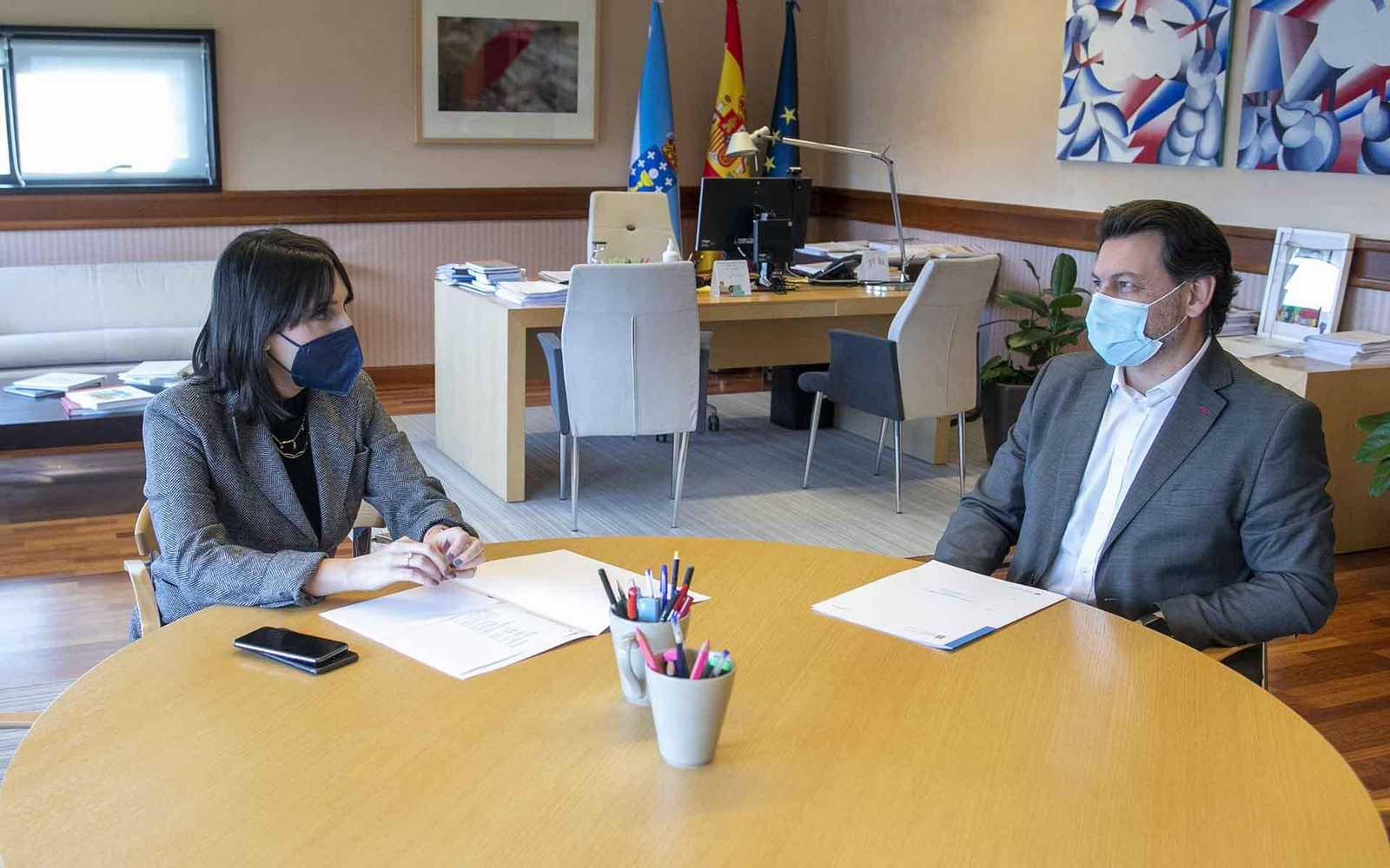 Lorenzana e Miranda, durante la reunión en la capital de Galicia