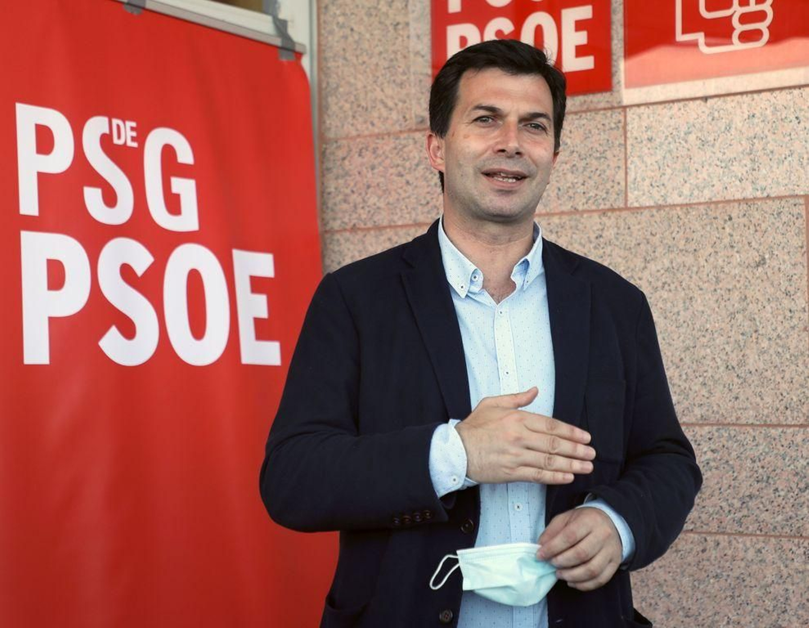 Gonzalo Caballero, durante la comparecencia pública en Santiago.