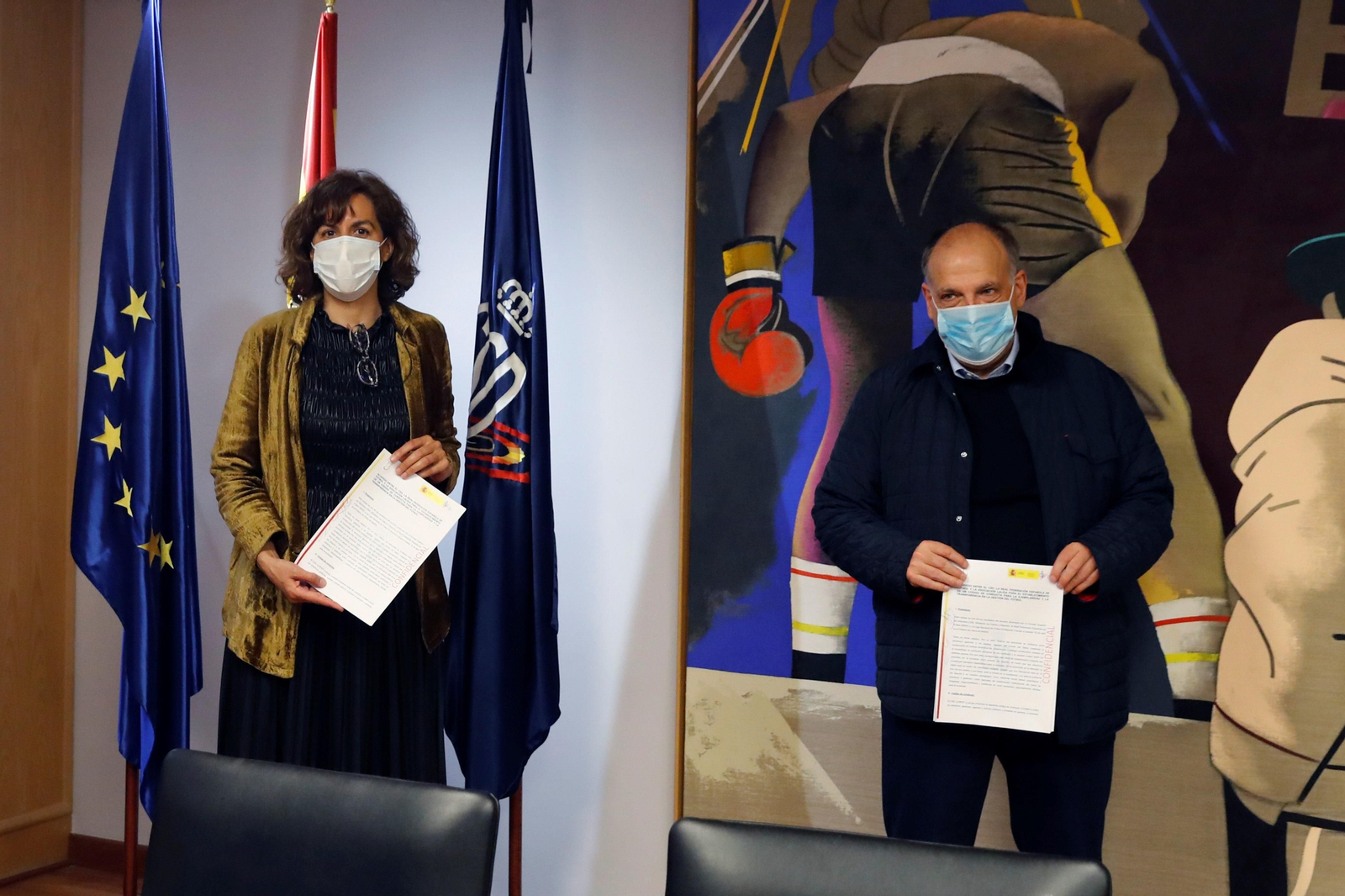 El presidente de la Liga, Javier Tebas, esta semana.