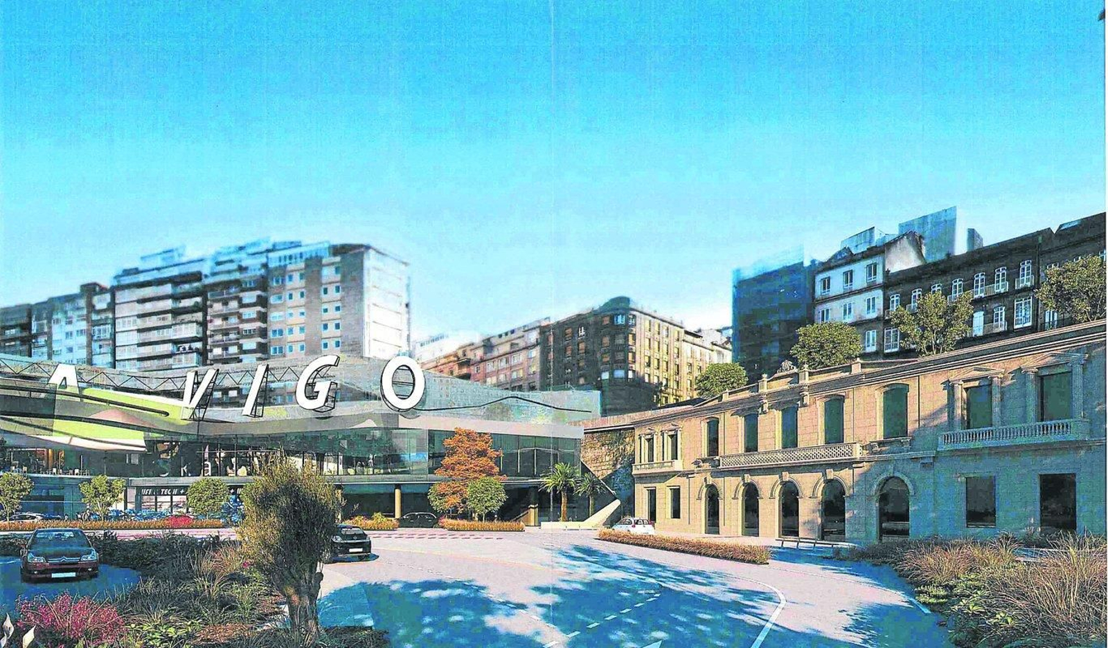 Proyección de la Praza da Estación tras las obras.