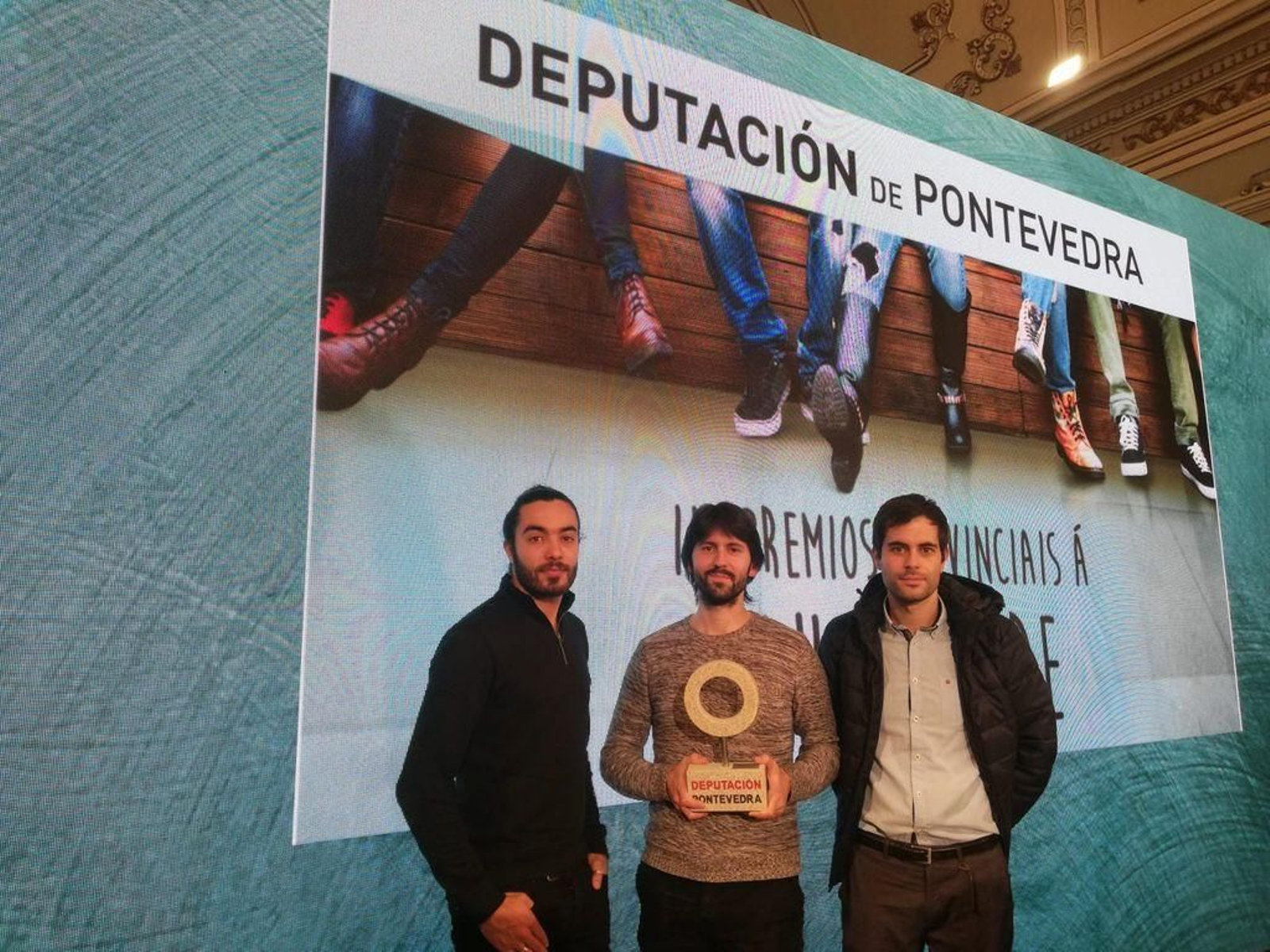 Roberto del Amparo, Marcos Blanco y Alberto Grandal, miembros de Lazoiro.