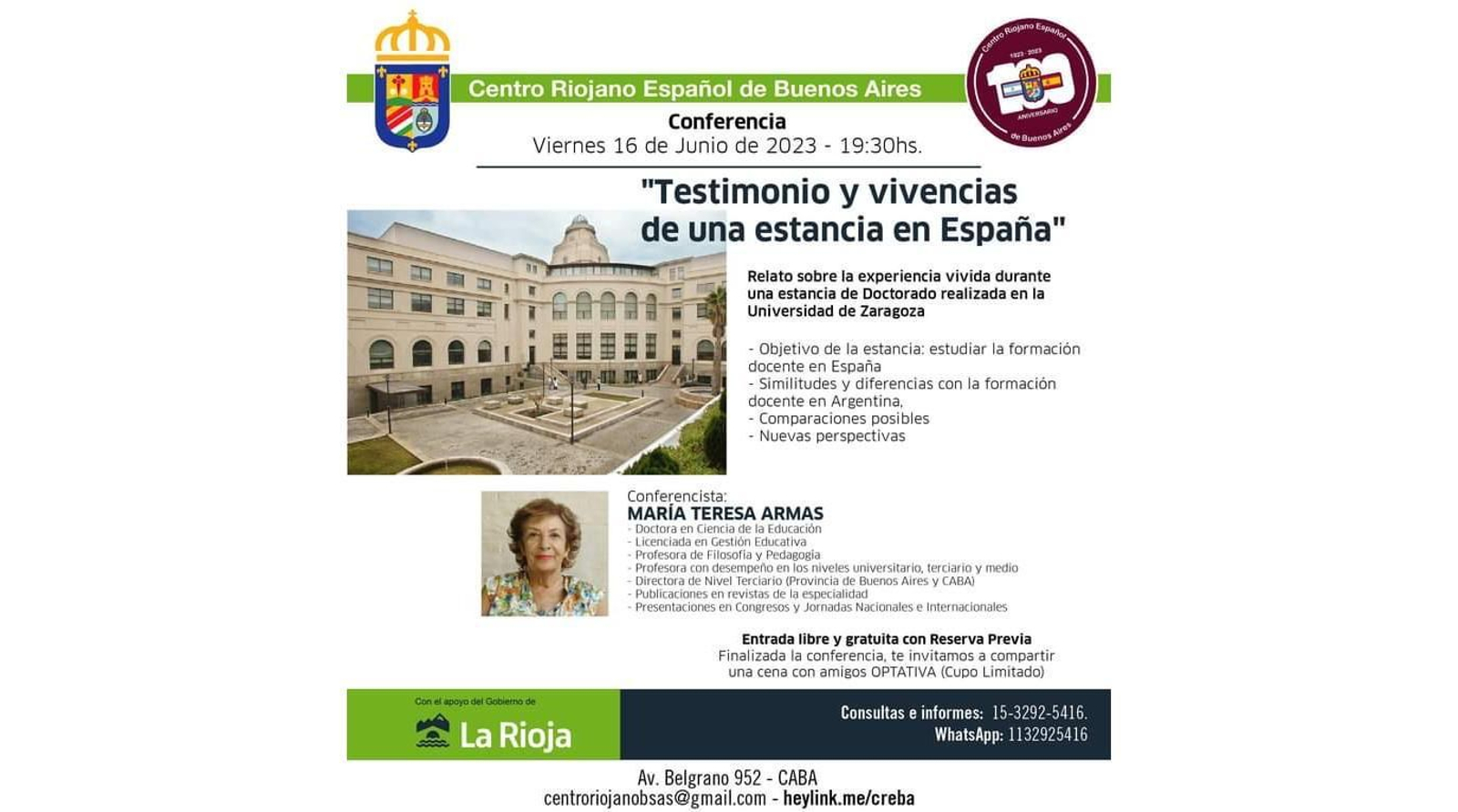 María Teresa Armas Centro Riojano de Buenos Aires web