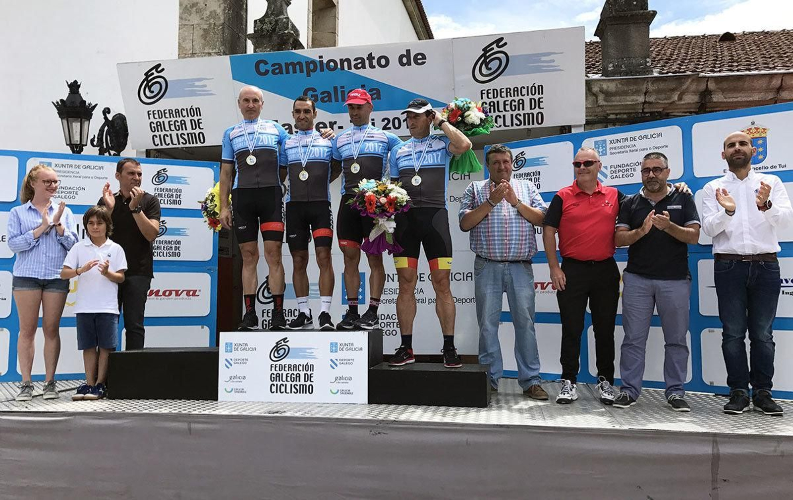 Podio del Campeonato de Galicia máster con Valeriano Carrera y Francisco Javier Iglesias, ahora suspendidos.