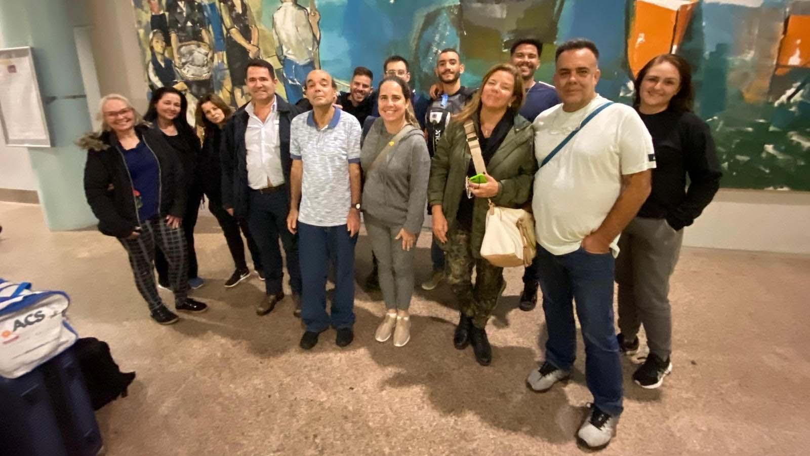 Imagen de la llegada de participantes procedentes de Brasil