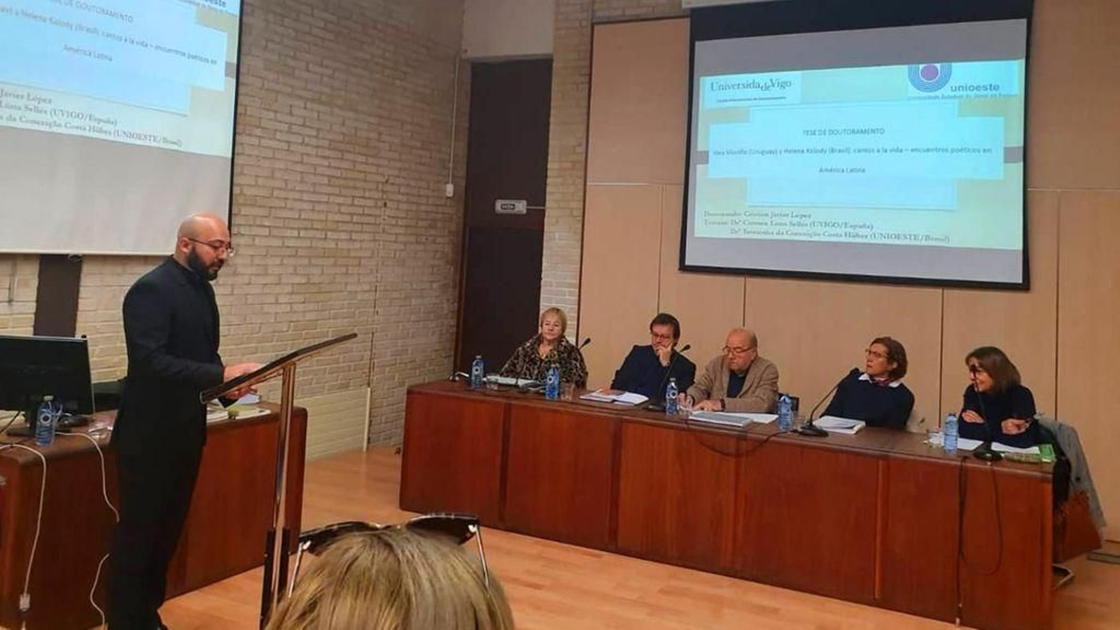 O investigador Cristian Javier López, o día la lectura da tese.