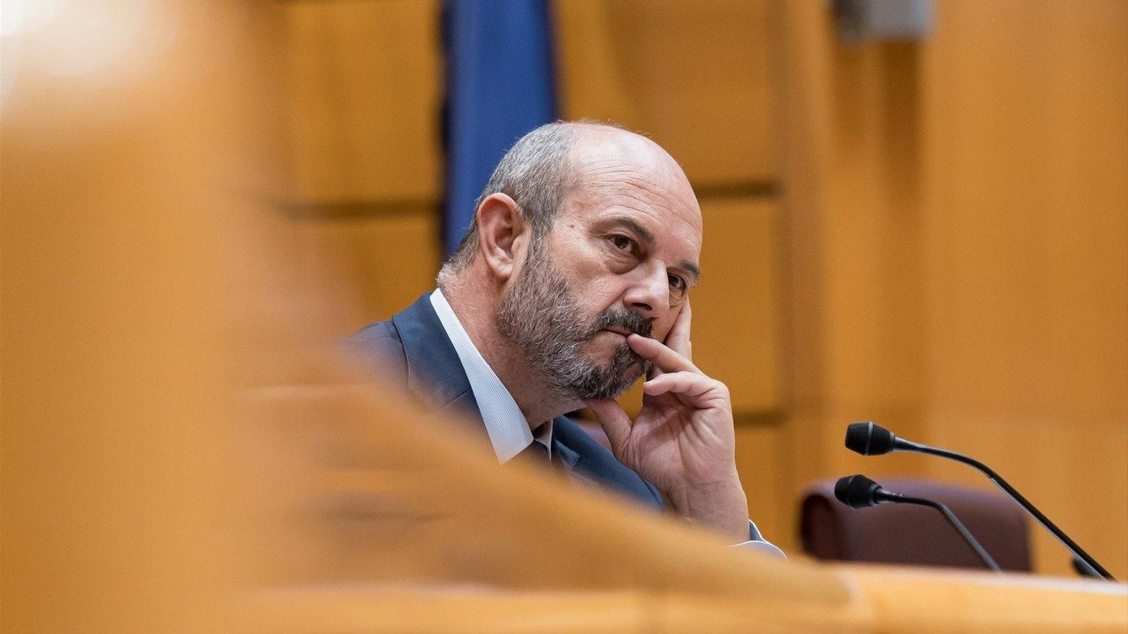 El presidente del Senado, Pedro Rollán, durante una sesión plenaria. // E.P.