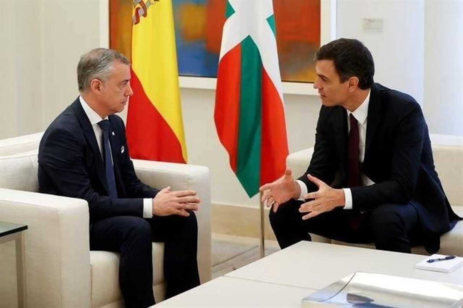 Urkullu y Sánchez, en la reunión de este lunes.