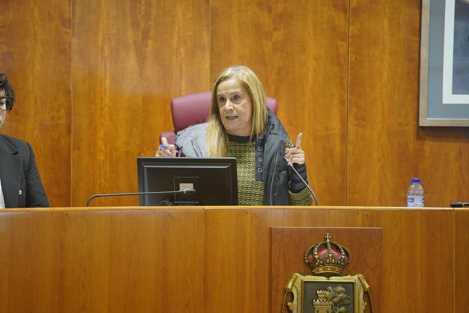 Carmela Silva presidiendo el pleno.