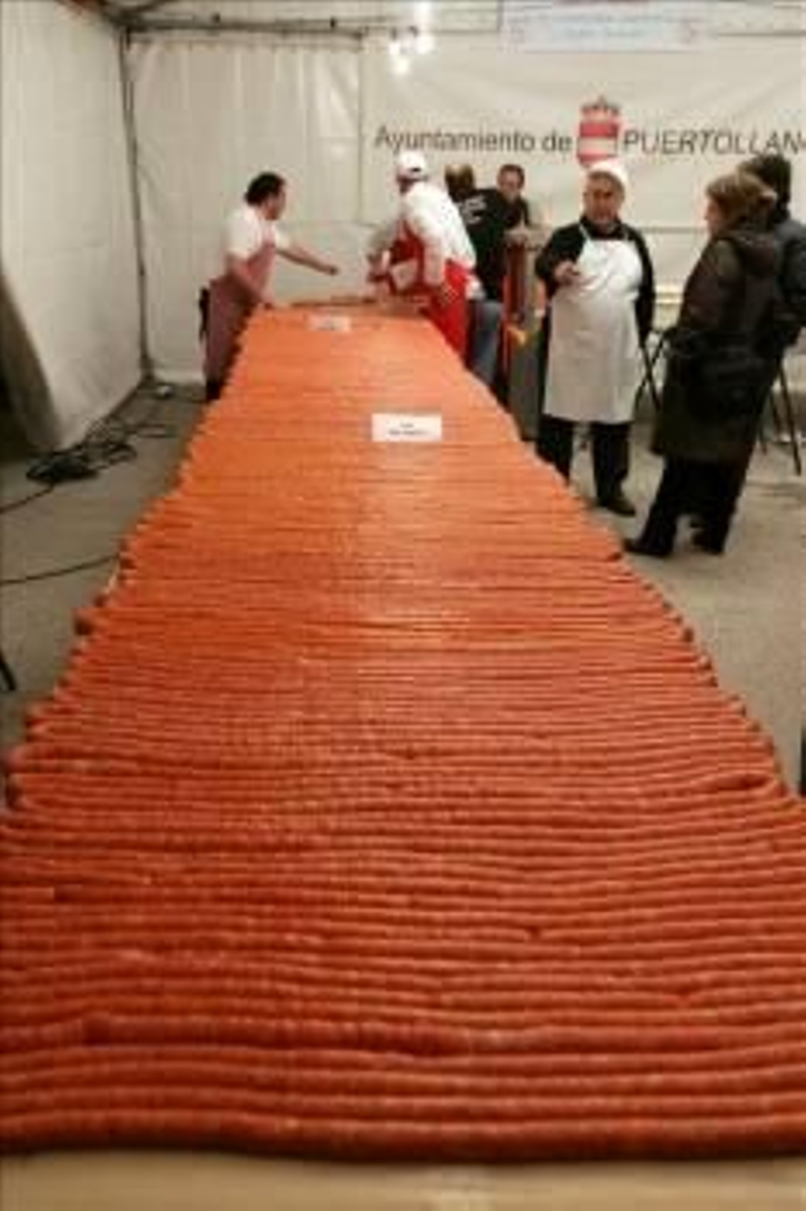 Vista del chorizo de más de un kilómetro de longitud (1.019 metros). (Foto: Mariano Cieza)