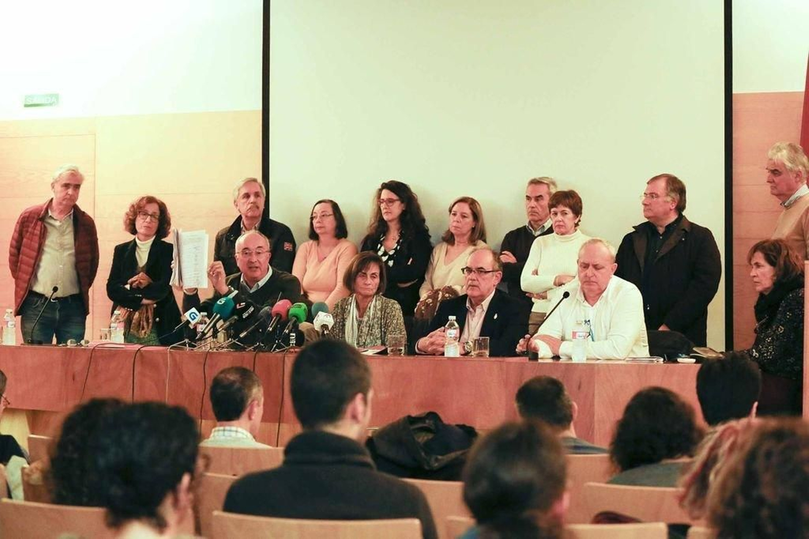 Los jefes de los centros de salud  el día que presentaron su dimisión en diciembre pasado.