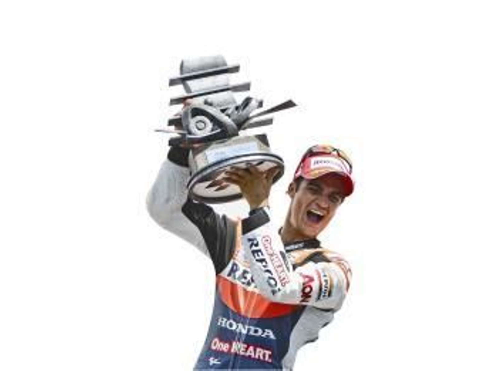 Luis Salom levanta el trofeo de ganador en Indianápolis.