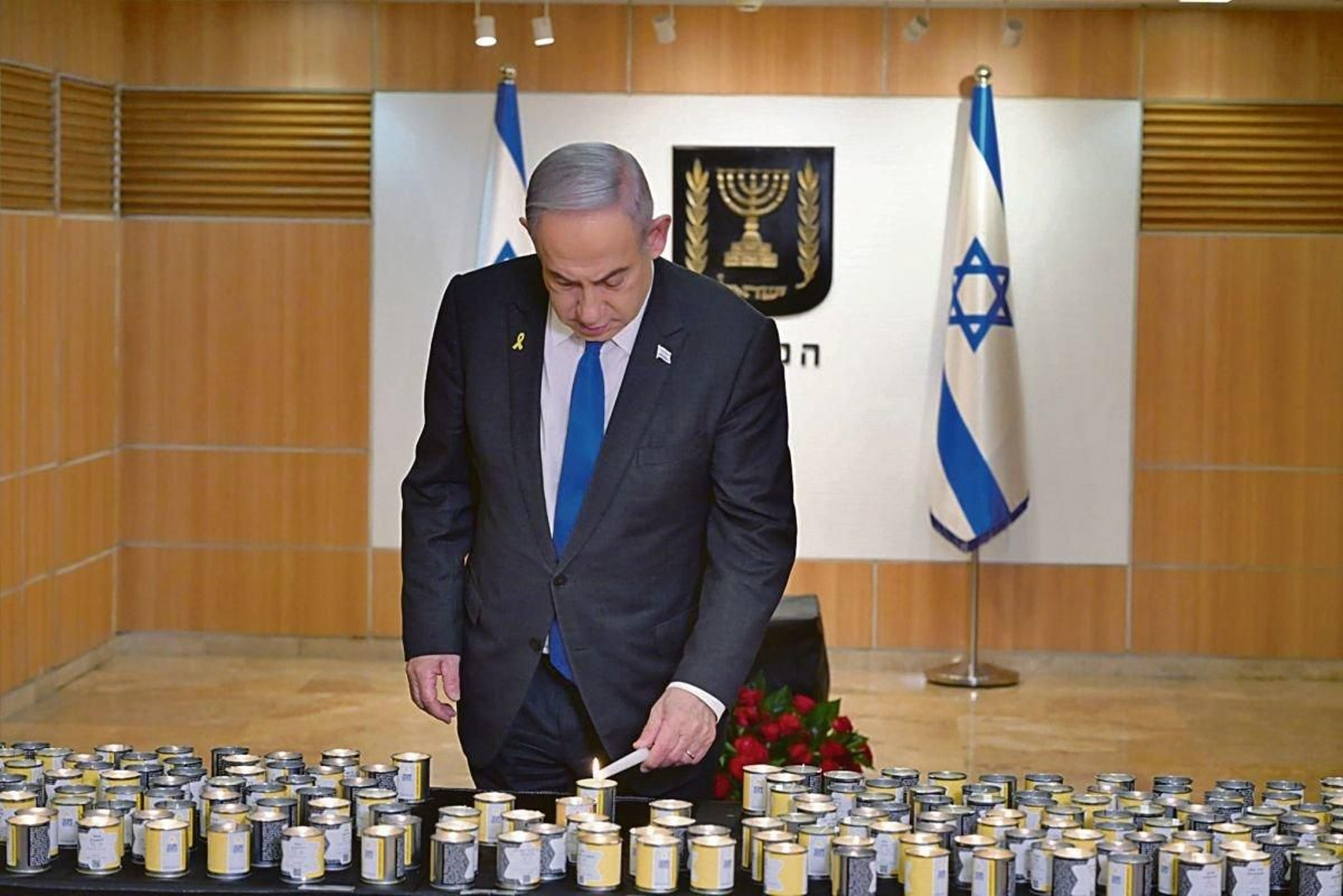 Benjamin Netanyhau, el lunes, durante la celebración del Día del Holocausto.