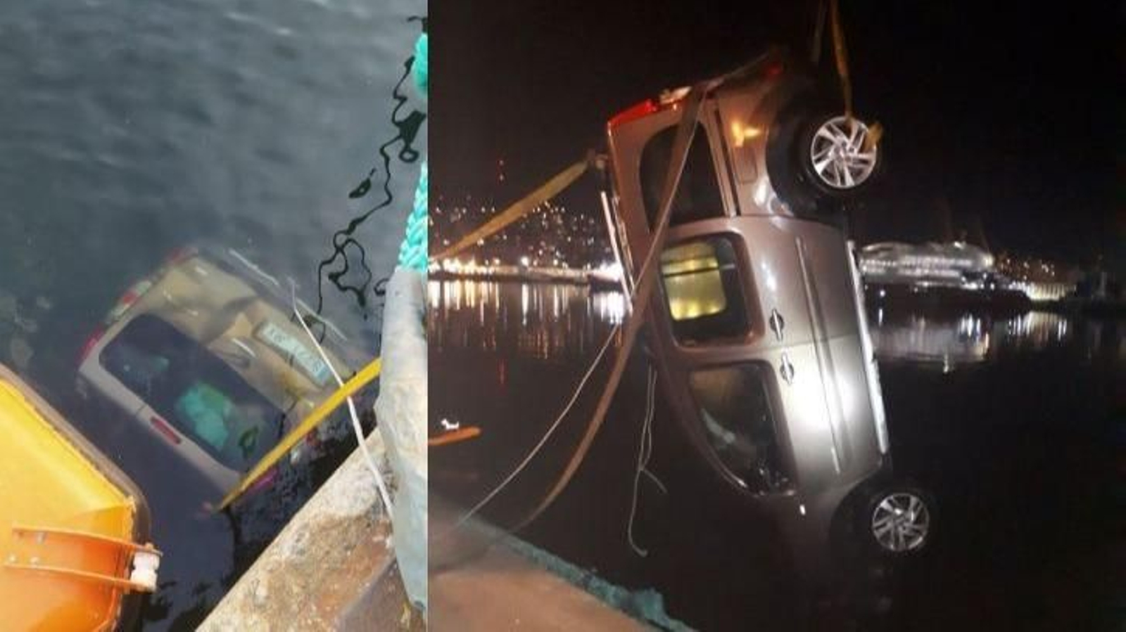 El Puerto logra recuperar un coche caído a los muelles