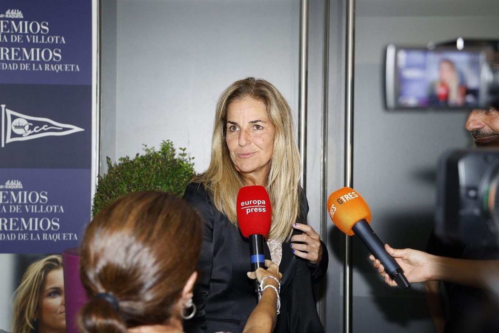 Arantxa Sánchez Vicario durante la entrega de premios Maria de Villota y Ciudad de la Raqueta, a 5 de octubre de 2023. // EP