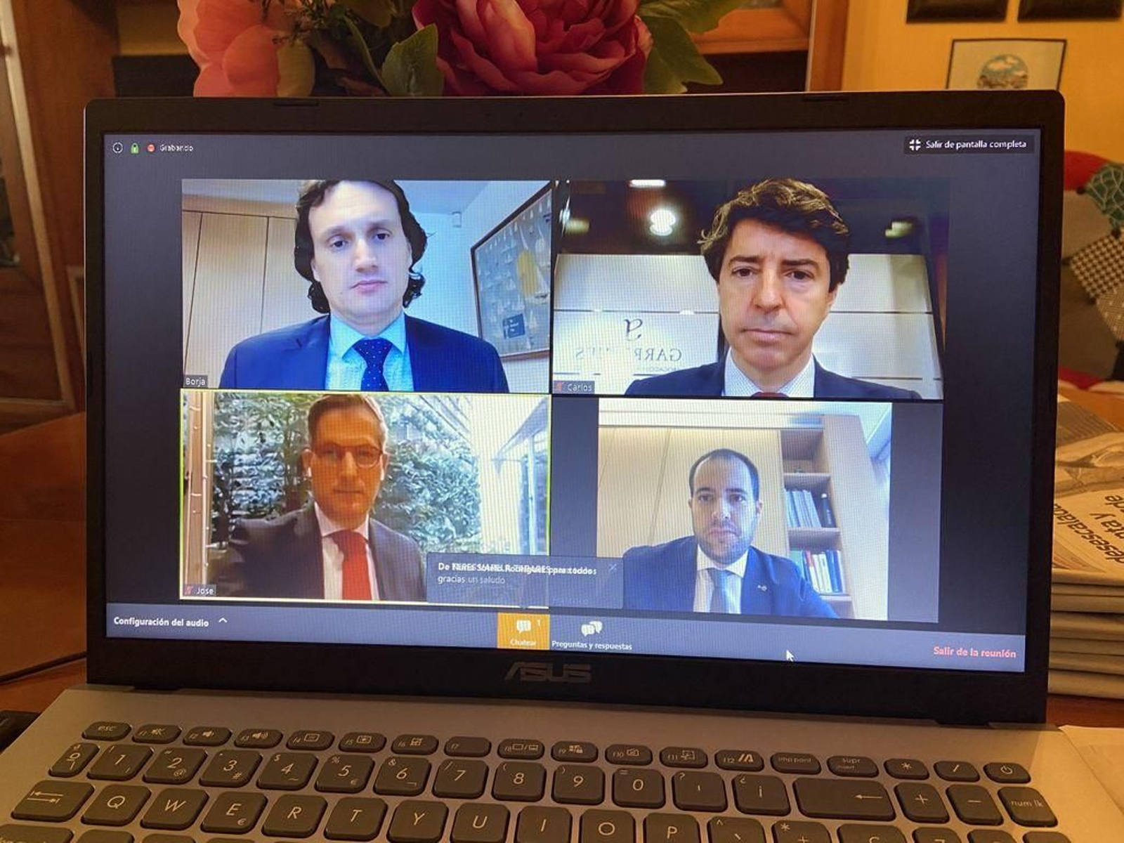 Francisco Soto, Carlos García Barcala, José Fernández y Borja Ríos, en la charla organizada por Círculo de Empresarios.