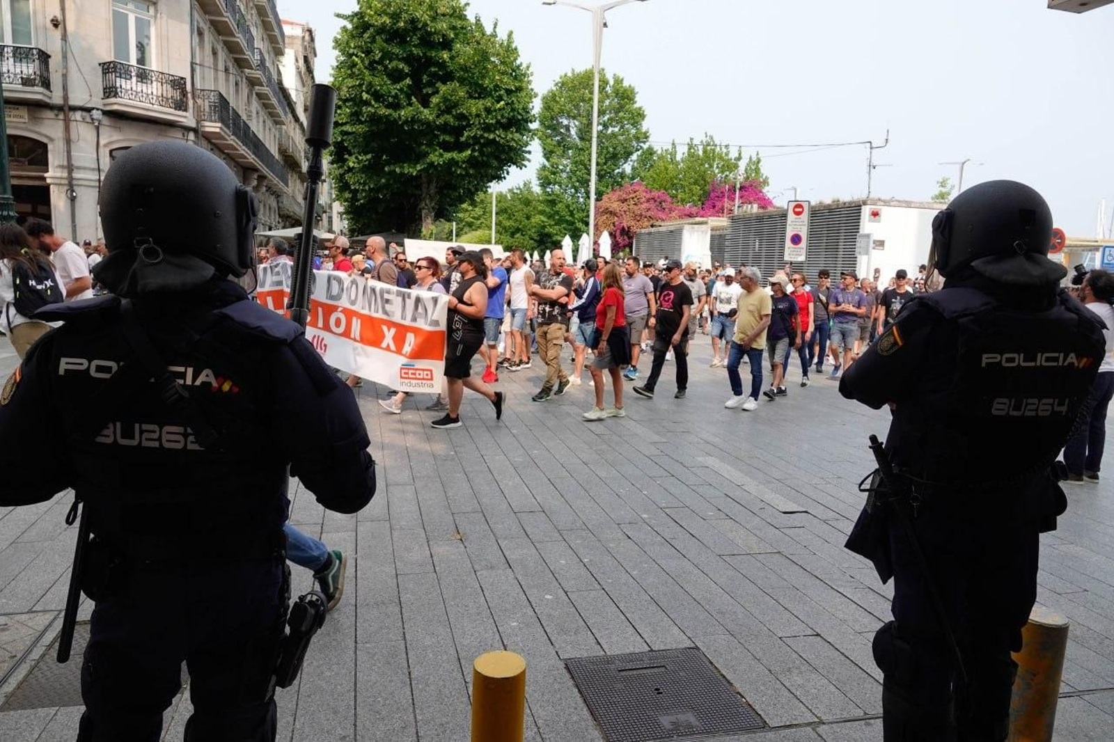 Cuarta jornada de la huelga del metal en Vigo.