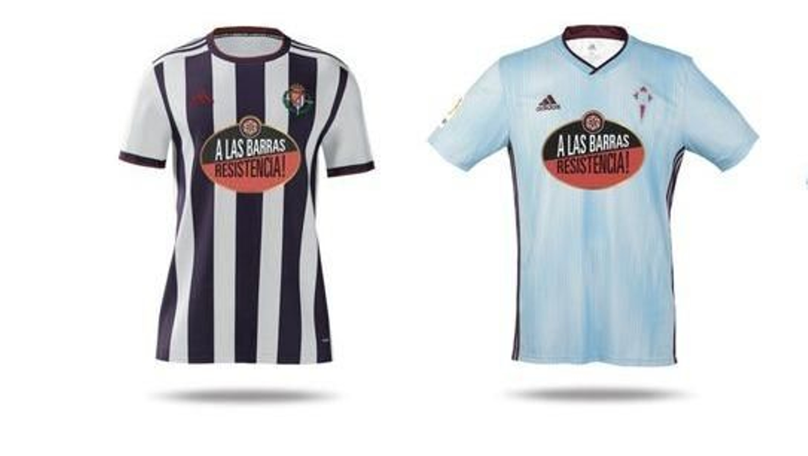Las camisetas que lucirán mañana Valladolid y Celta en Zorrilla.