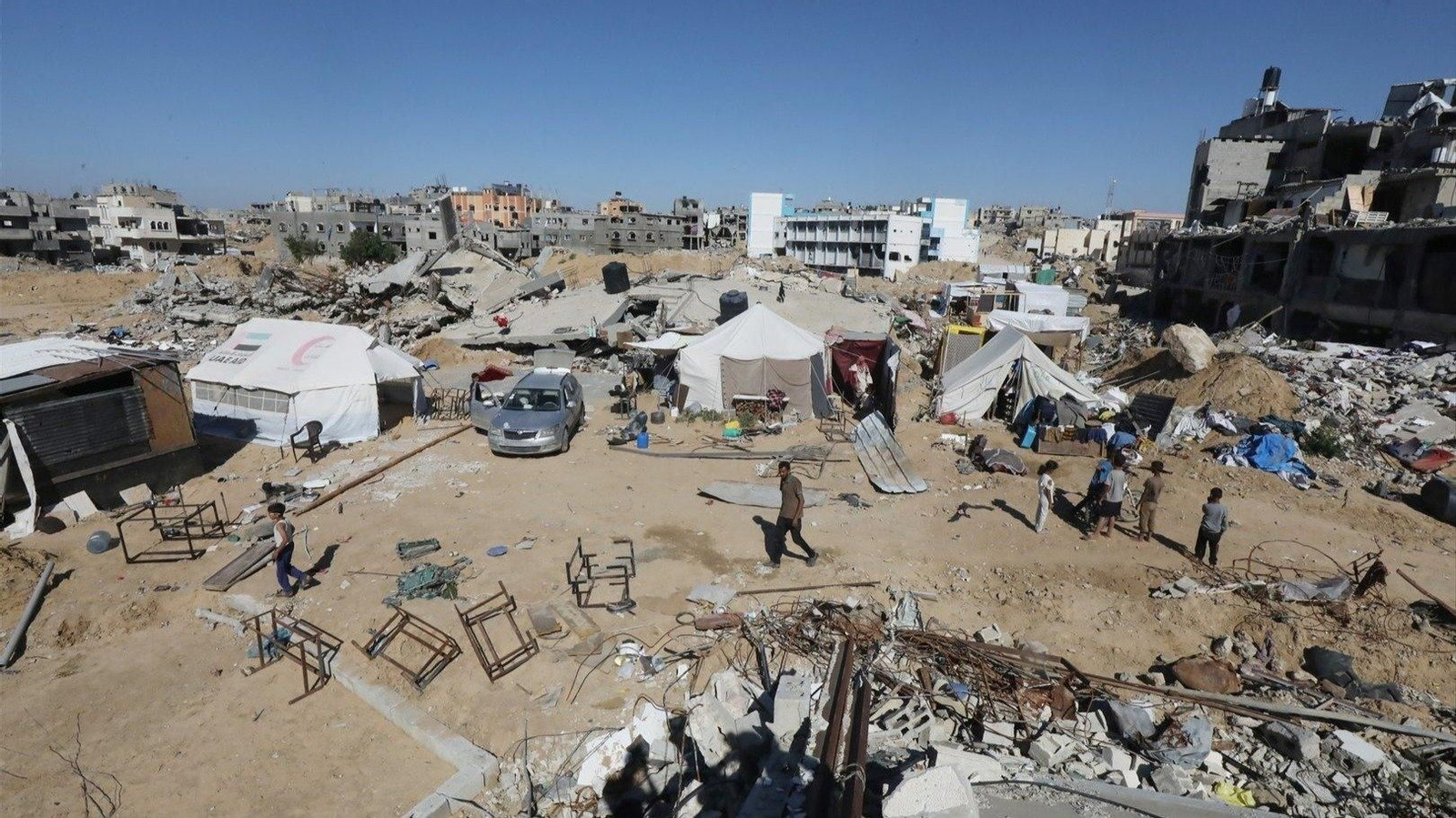 Ruinas en Rafá, en el sur de Gaza. // E.P.