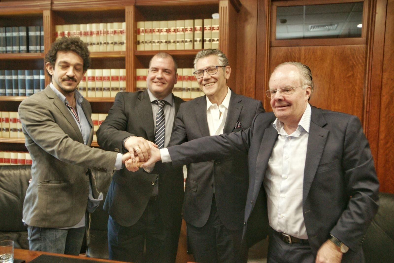 Víctor Mantiñán, José Ramón Redondo, Javier Touza y José Antonio Suárez Llanos tras la presentación del festival en ARVI.