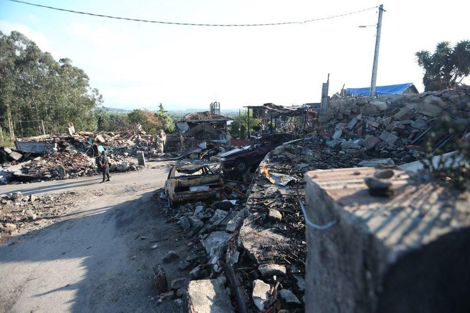 Las viviendas de la zona cero quedaron completamente destruidas el miércoles.