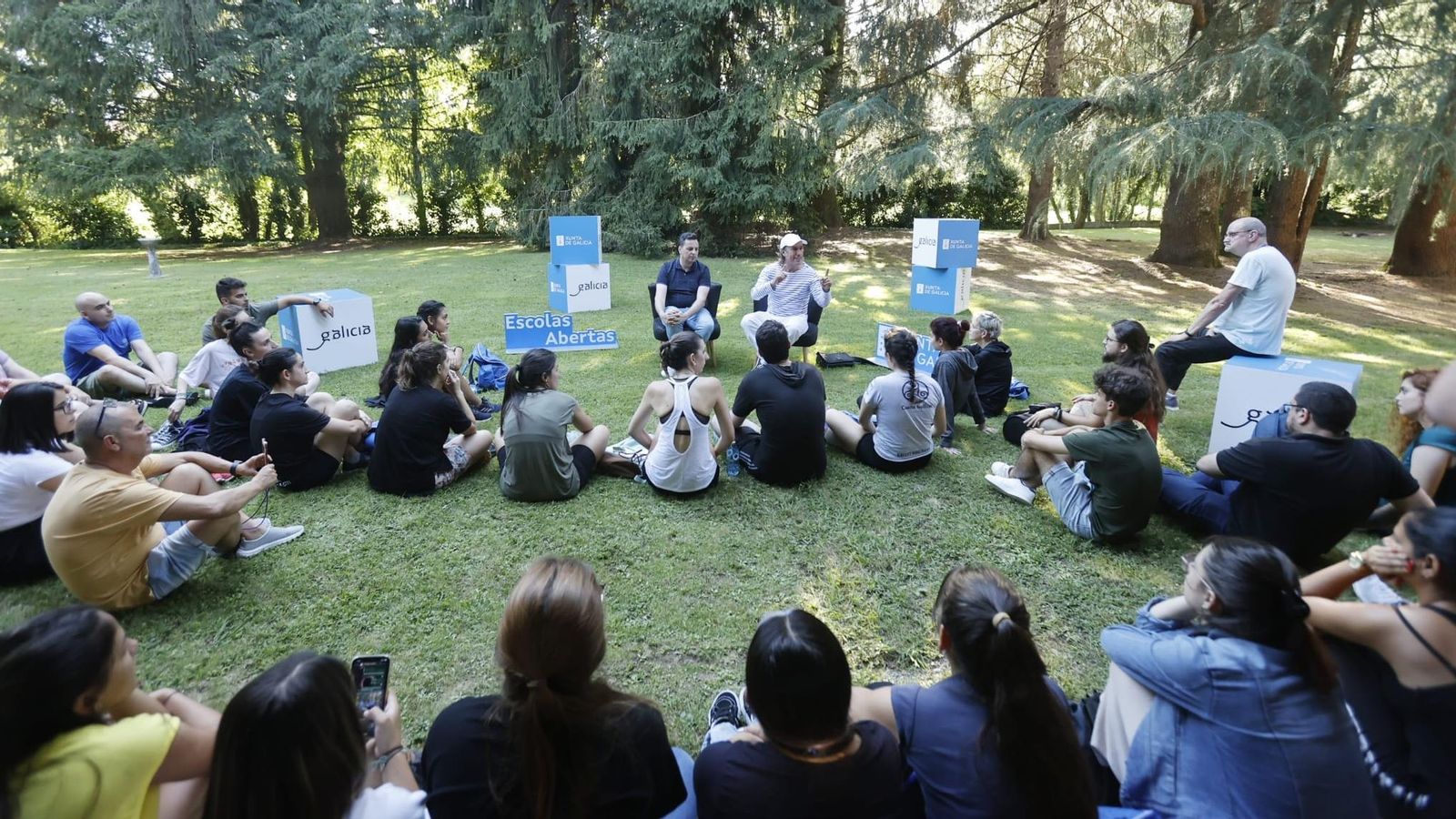 Imagen de la máster class del gaitero vigués Carlos Núñez