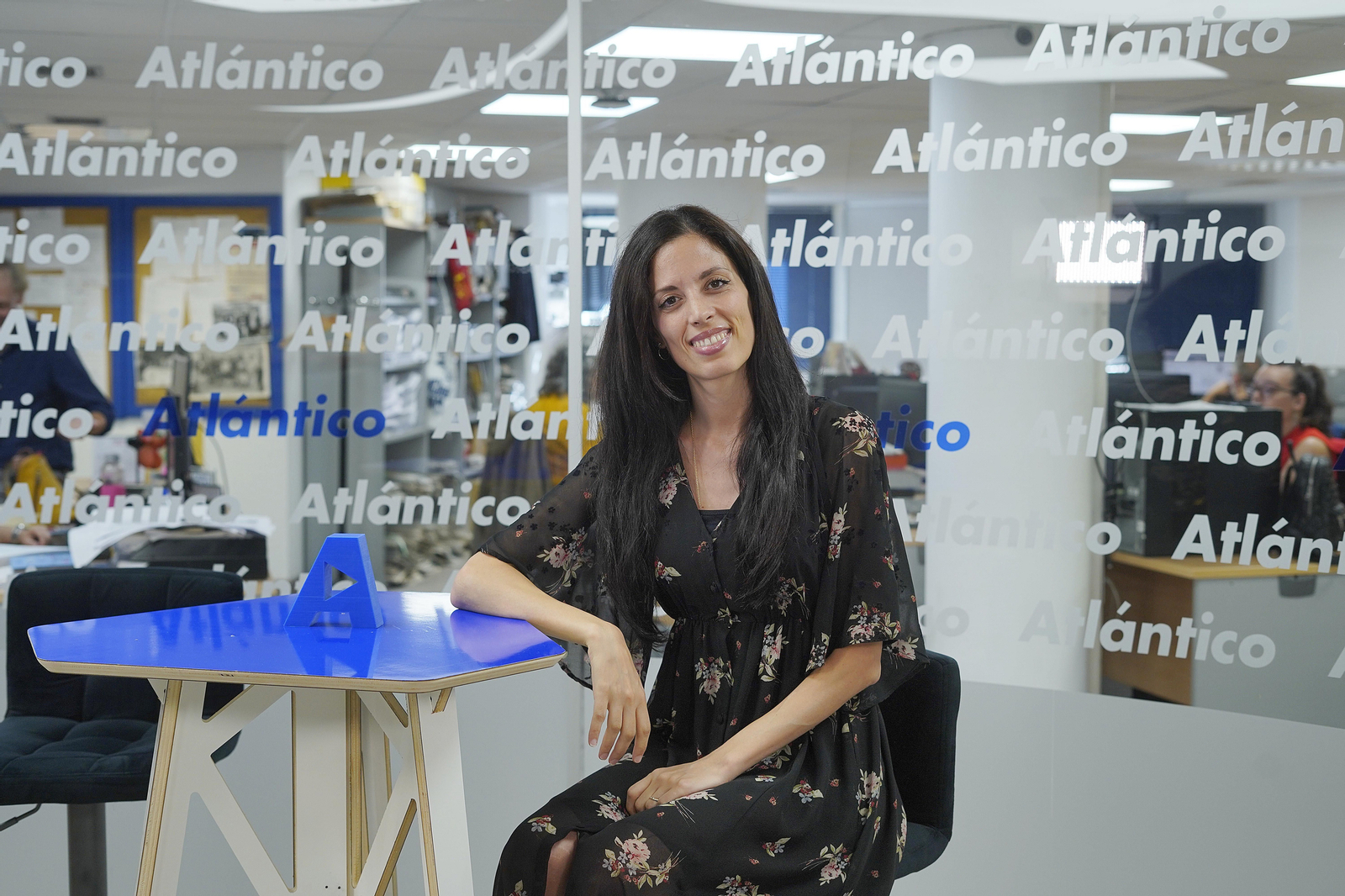 María Foscaldo, en el set de Atlántico TV.