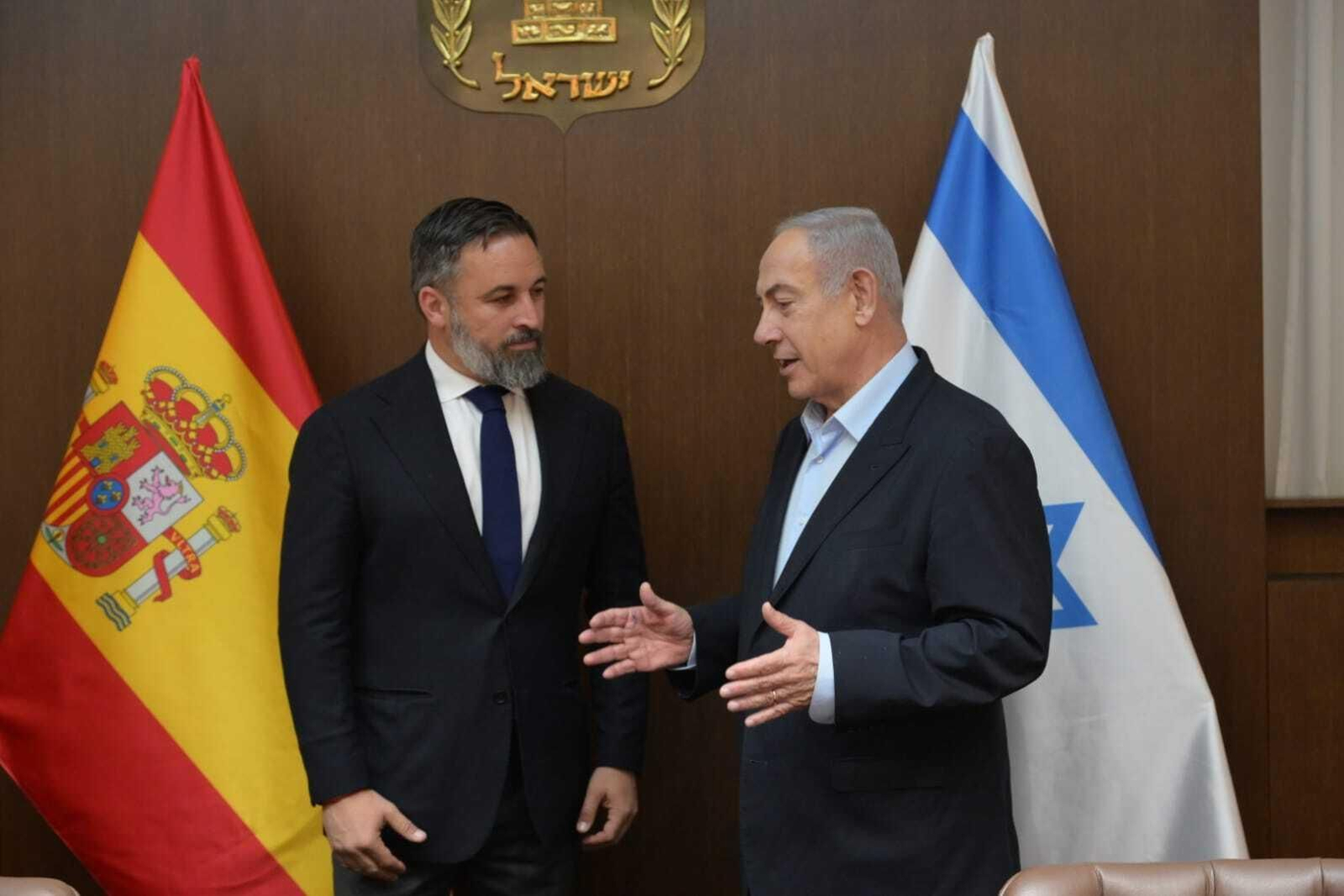 Abascal y Netanyahu durante la reunión que mantuvieron el pasado martes