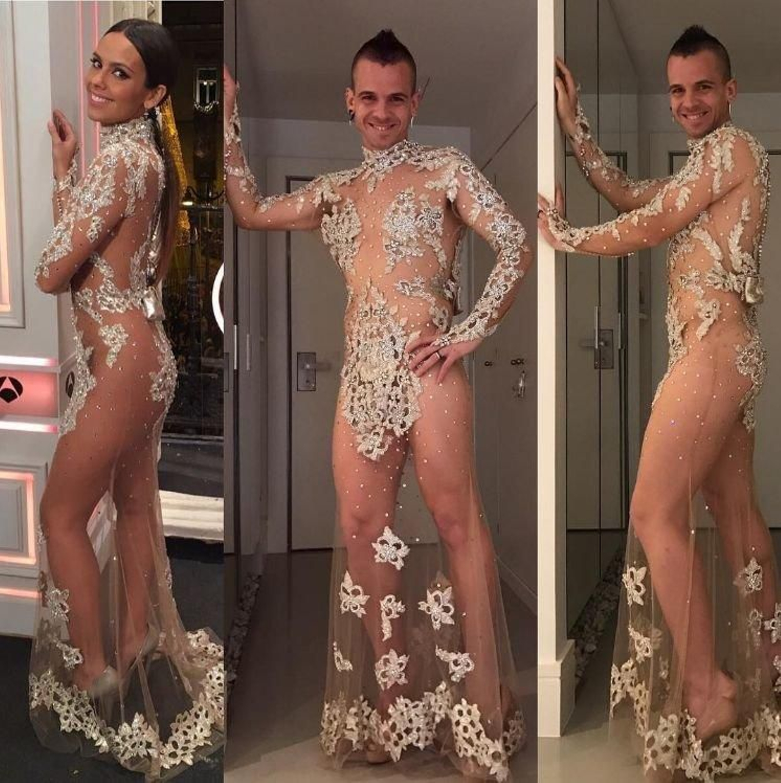 Dabiz Muñoz da las campanadas con el vestido de Cristina Pedroche