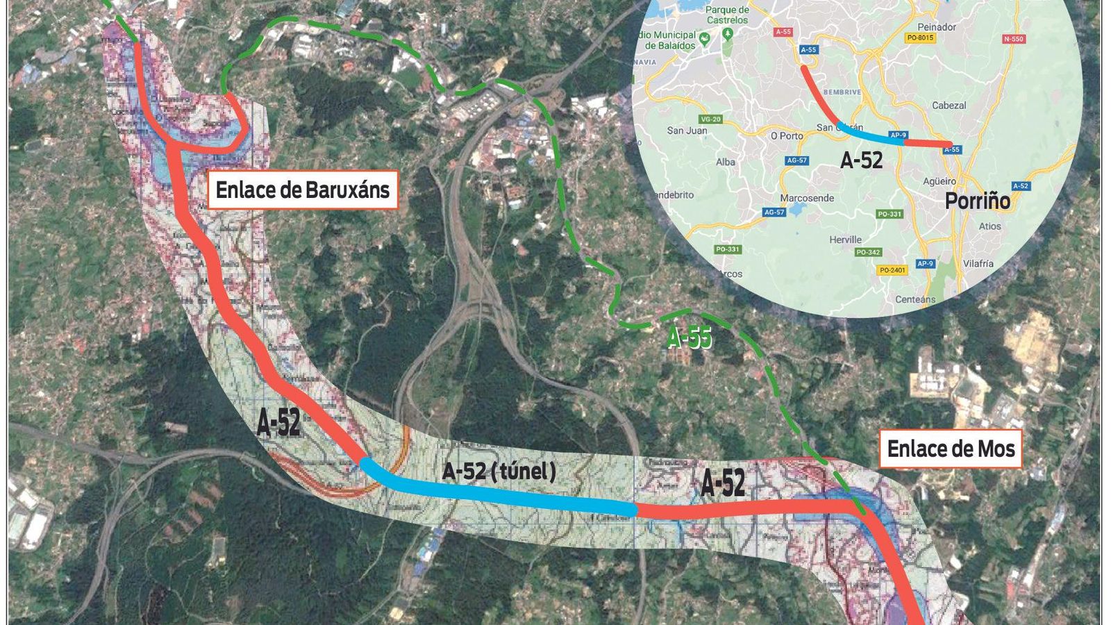 A-52 entre Vigo y Porriño