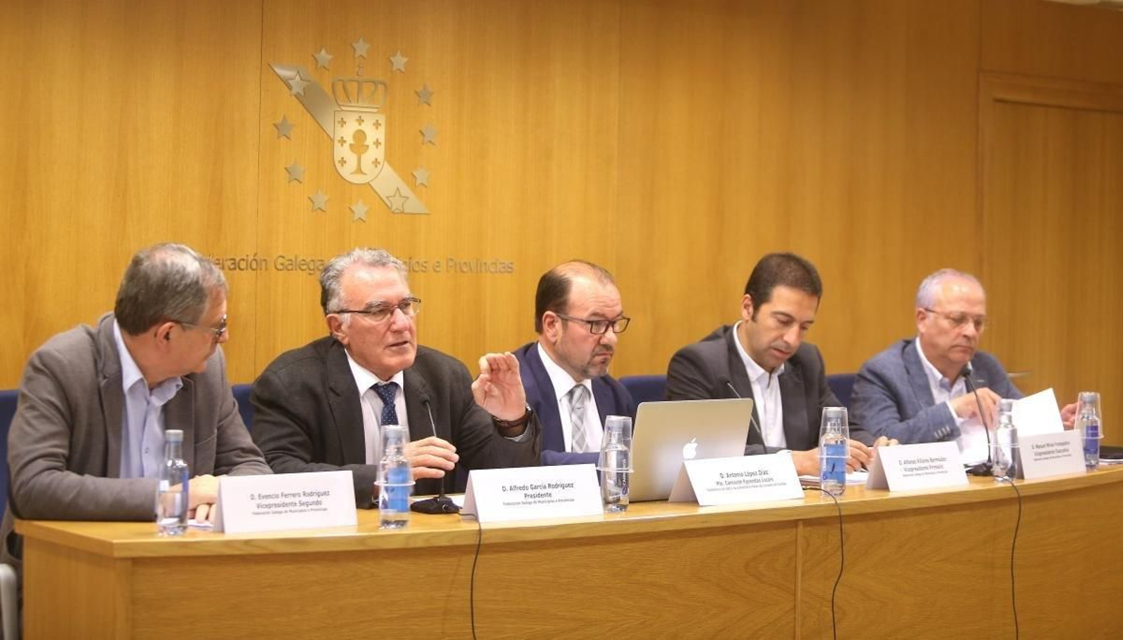 Alfredo García, durante la rueda de prensa que ofreció en la sede de la Fegamp.