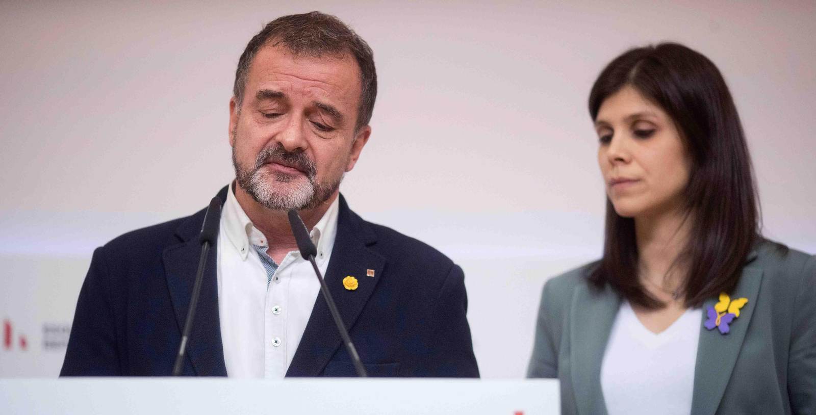 El conseller de Acción Exterior, Relaciones Institucionales y Transparencia de la Generalitat catalana, Alfred Bosch (i), junto a la portavoz de ERC, Marta Vilalta. EFE/ Marta Pérez