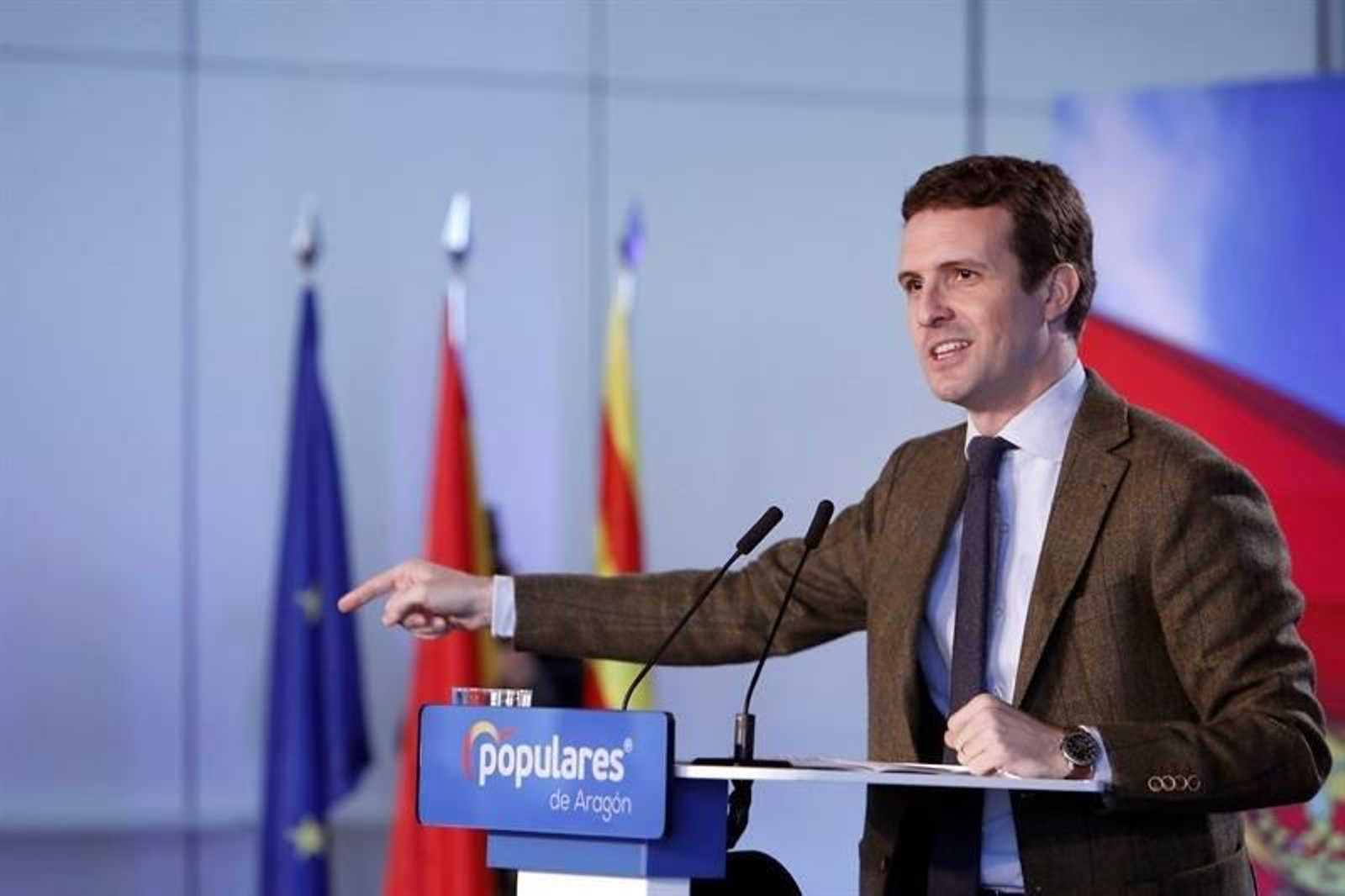 El presidente del PP, Pablo Casado