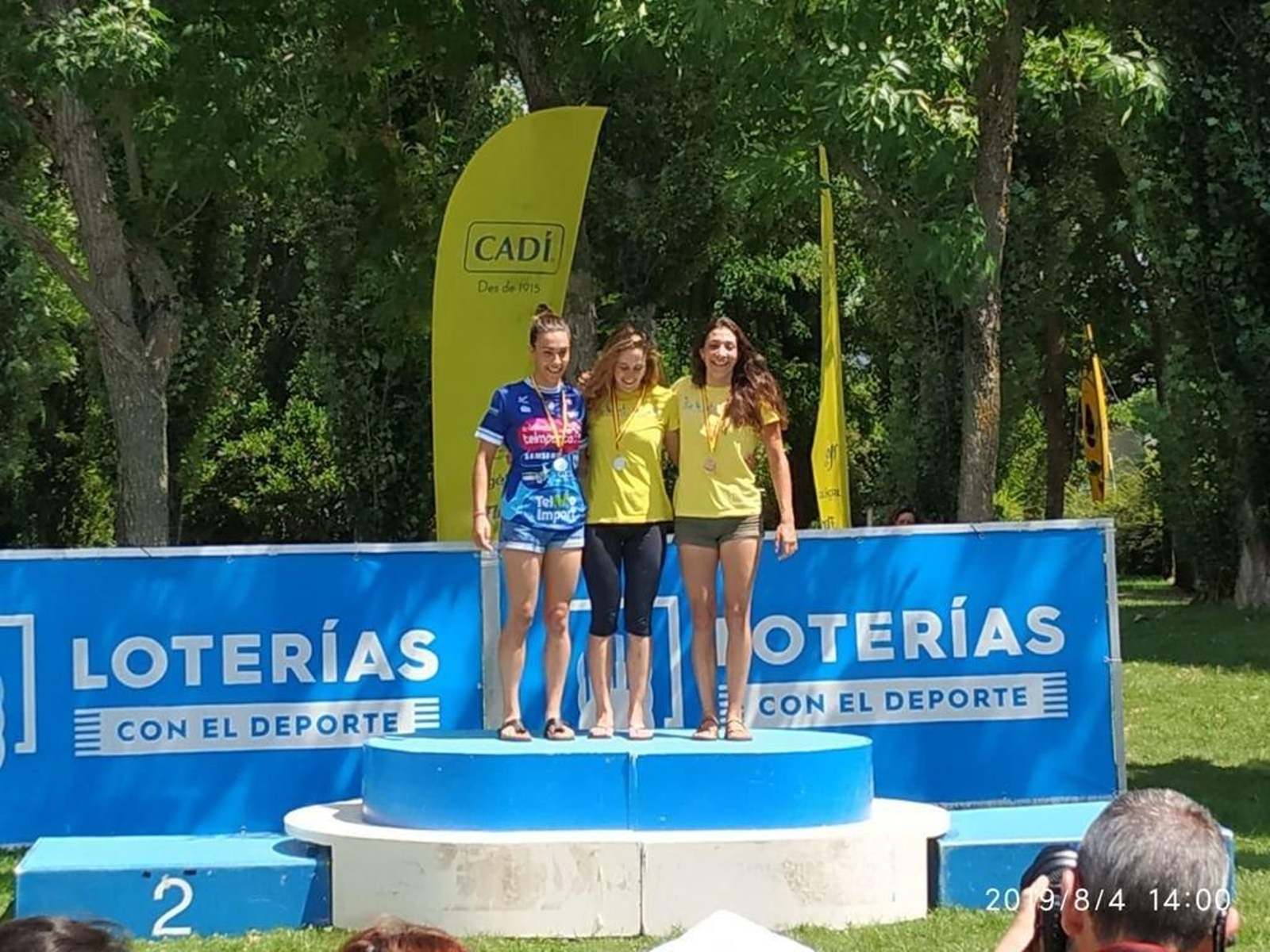 Ainhoa Lameiro (izquierda), en el podio del C1 femenino.